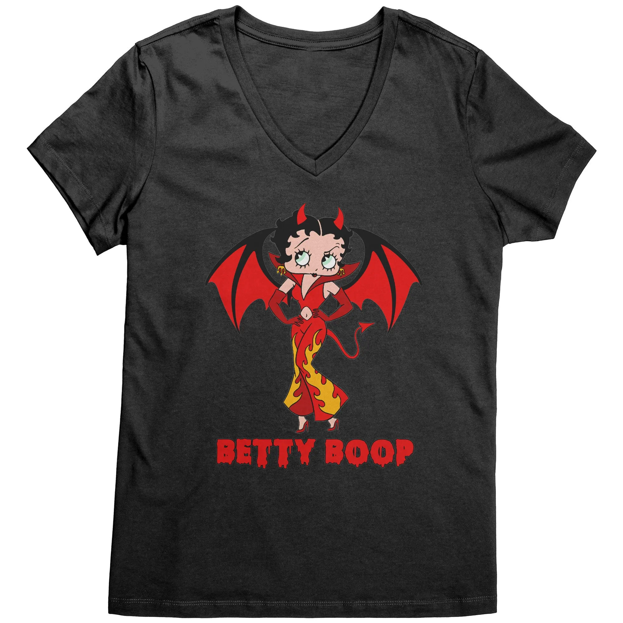 Cute Betty Boop Womens Vneck Betty Boop Halloween Vneck, Halloween Gift For Her Halloween Party Tee Halloween Costume, Funny Halloween Vneck