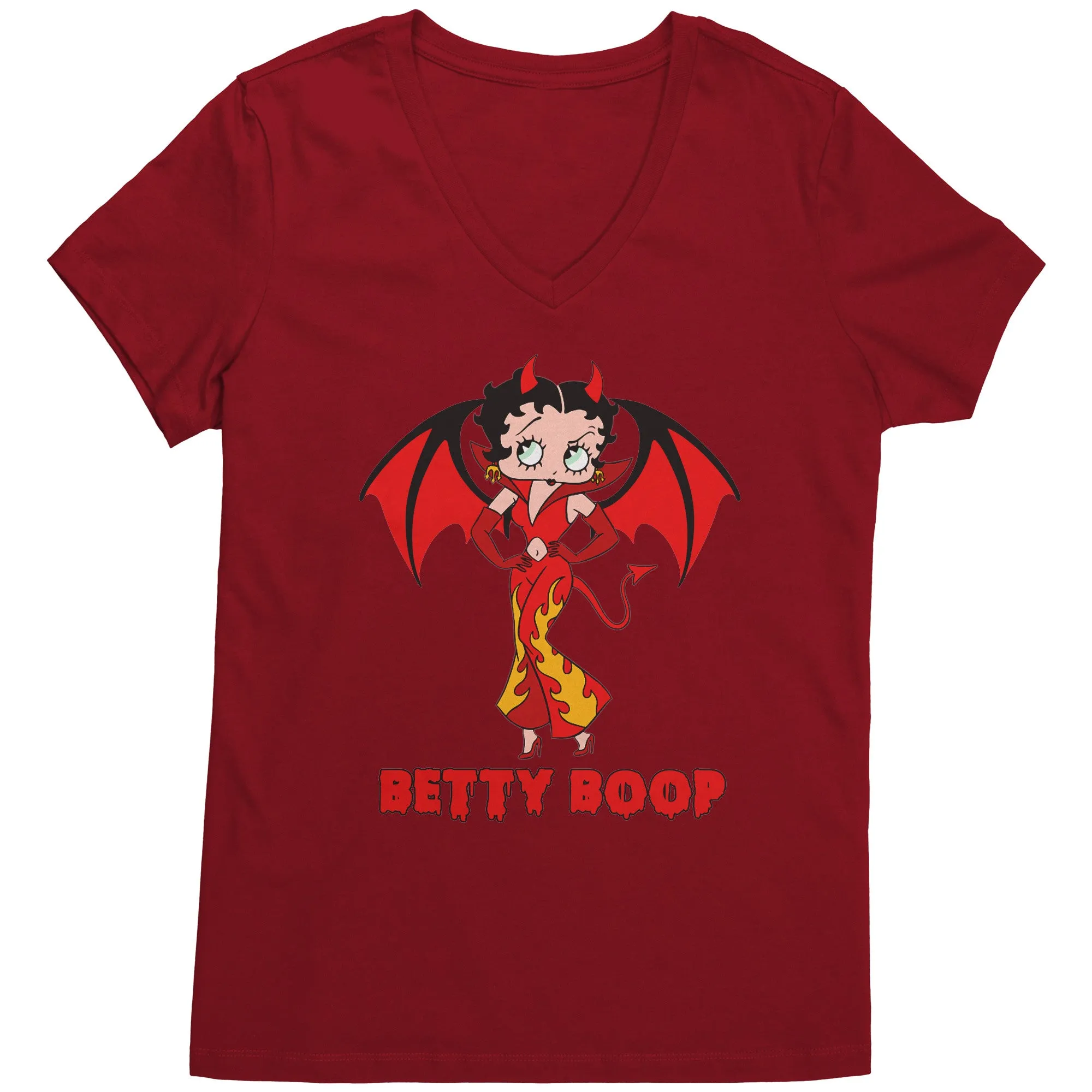 Cute Betty Boop Womens Vneck Betty Boop Halloween Vneck, Halloween Gift For Her Halloween Party Tee Halloween Costume, Funny Halloween Vneck