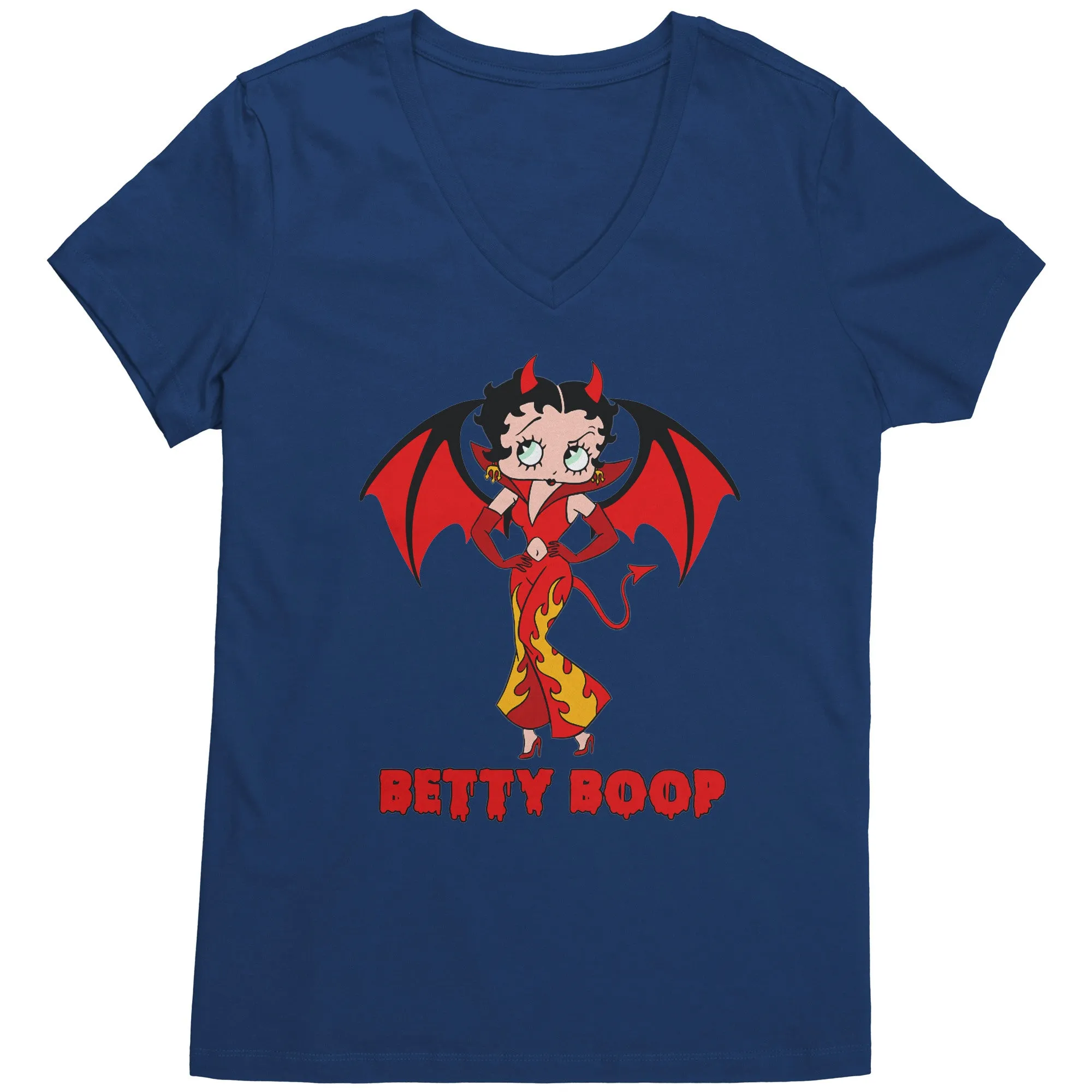 Cute Betty Boop Womens Vneck Betty Boop Halloween Vneck, Halloween Gift For Her Halloween Party Tee Halloween Costume, Funny Halloween Vneck