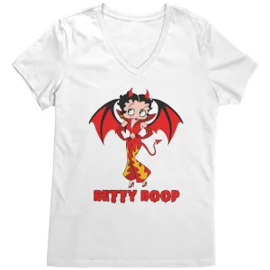 Cute Betty Boop Womens Vneck Betty Boop Halloween Vneck, Halloween Gift For Her Halloween Party Tee Halloween Costume, Funny Halloween Vneck