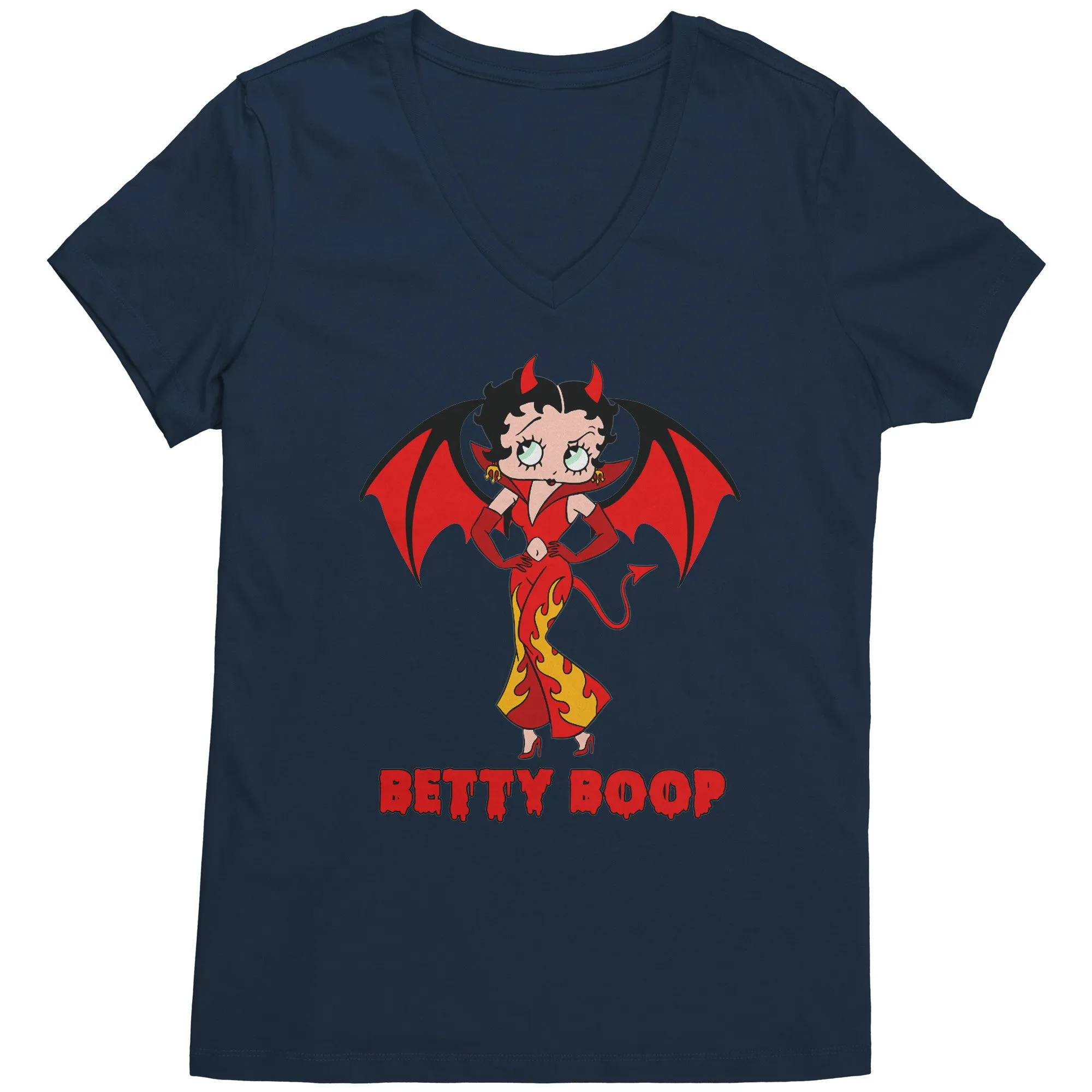 Cute Betty Boop Womens Vneck Betty Boop Halloween Vneck, Halloween Gift For Her Halloween Party Tee Halloween Costume, Funny Halloween Vneck