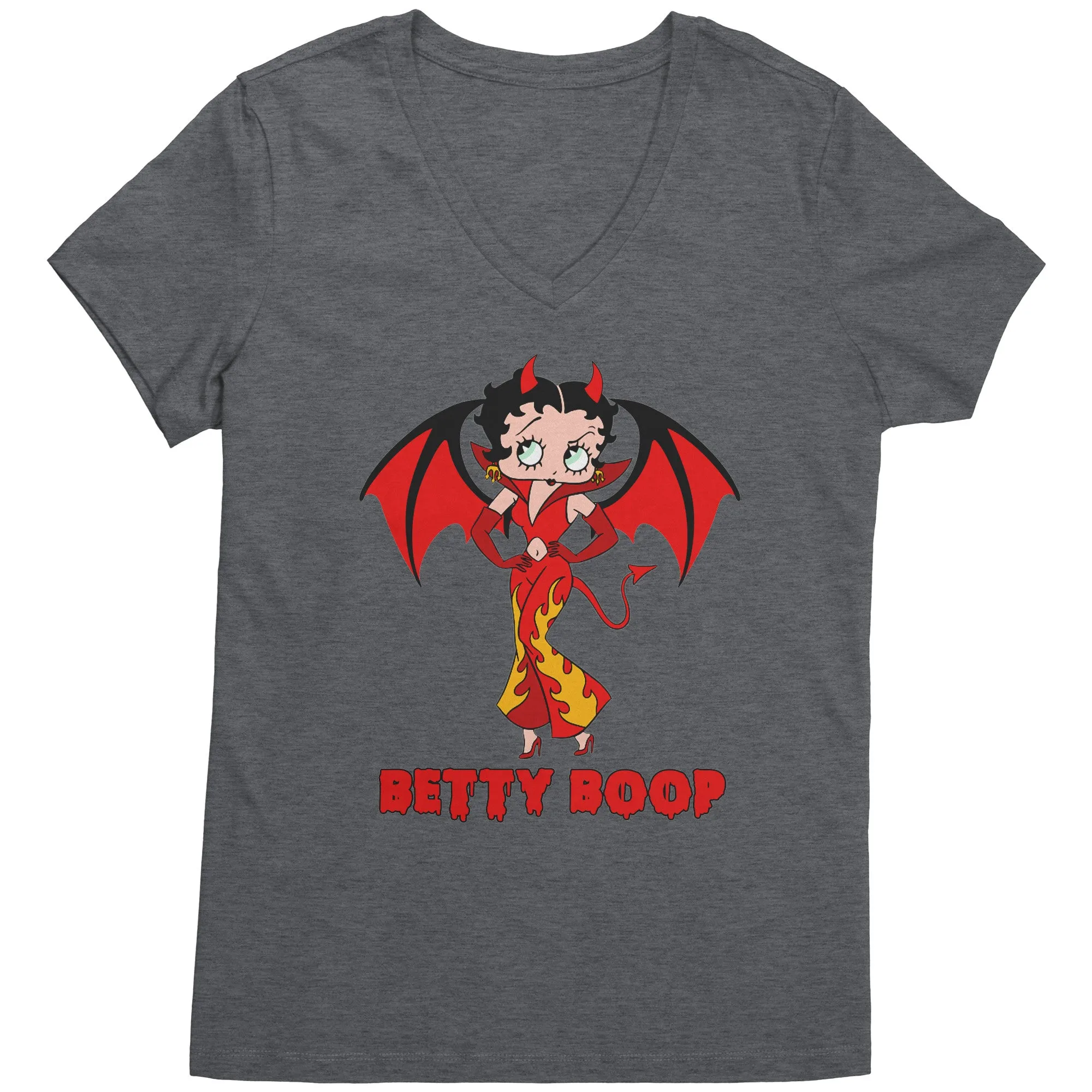 Cute Betty Boop Womens Vneck Betty Boop Halloween Vneck, Halloween Gift For Her Halloween Party Tee Halloween Costume, Funny Halloween Vneck