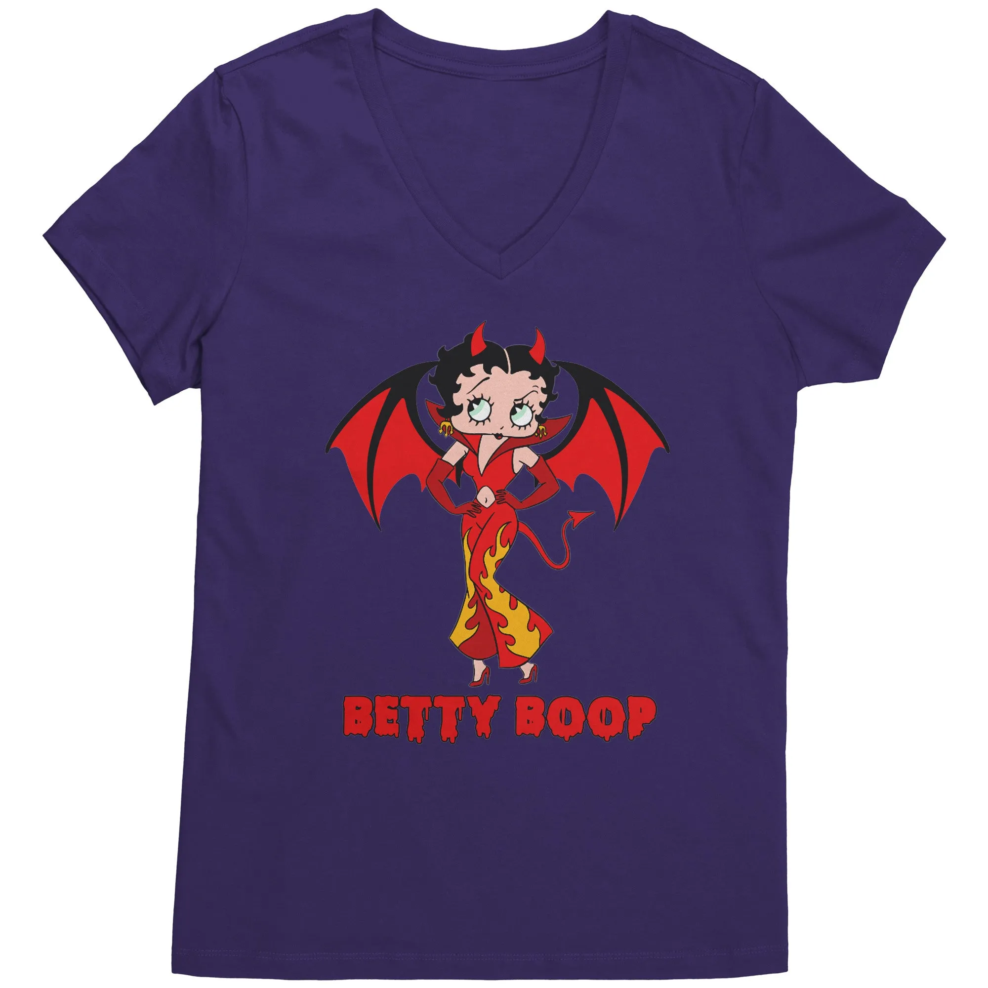 Cute Betty Boop Womens Vneck Betty Boop Halloween Vneck, Halloween Gift For Her Halloween Party Tee Halloween Costume, Funny Halloween Vneck