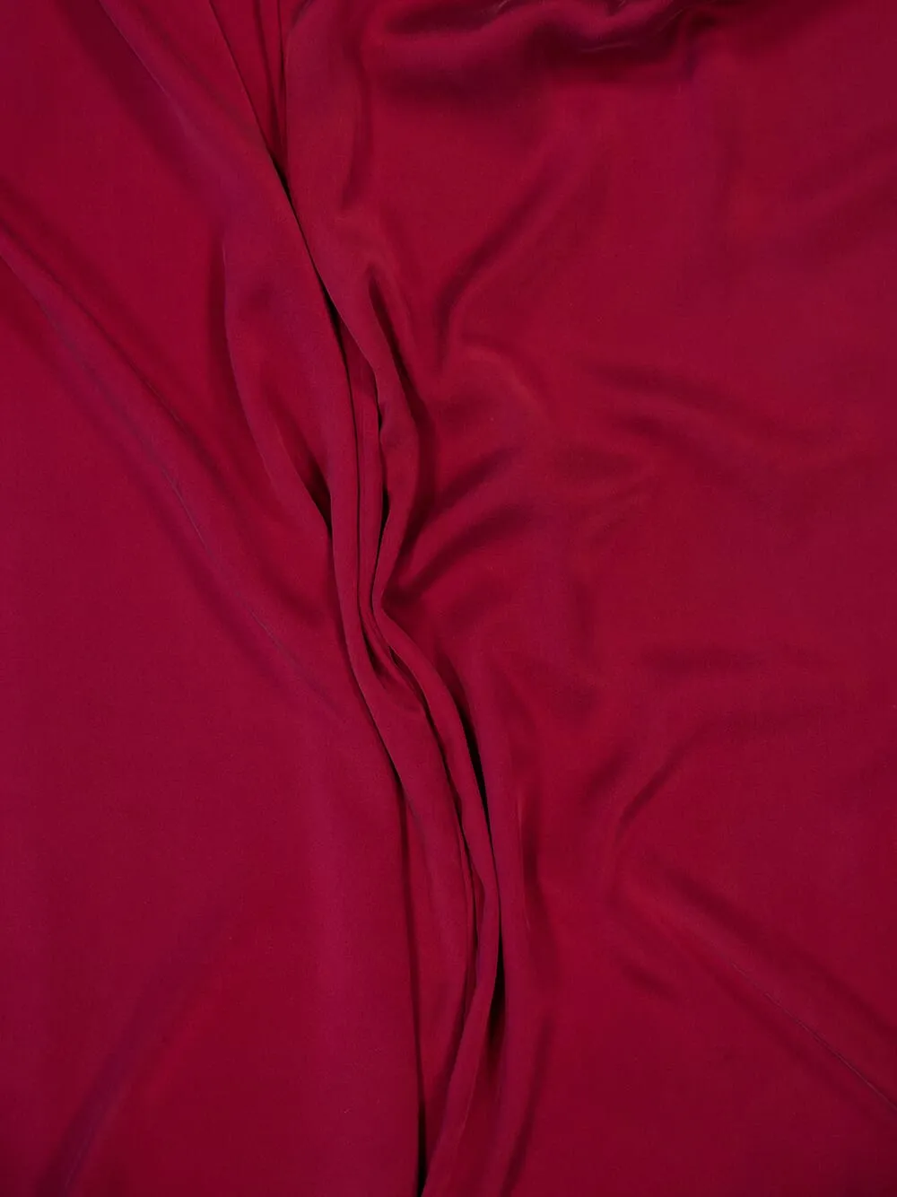 Deep Pink Loose Fit Tuck Silk Pants