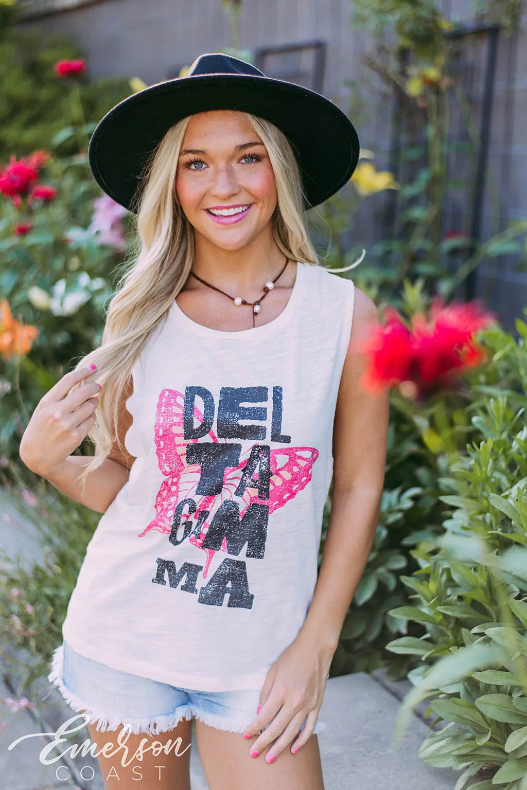 Delta Gamma Butterfly Muscle Tank