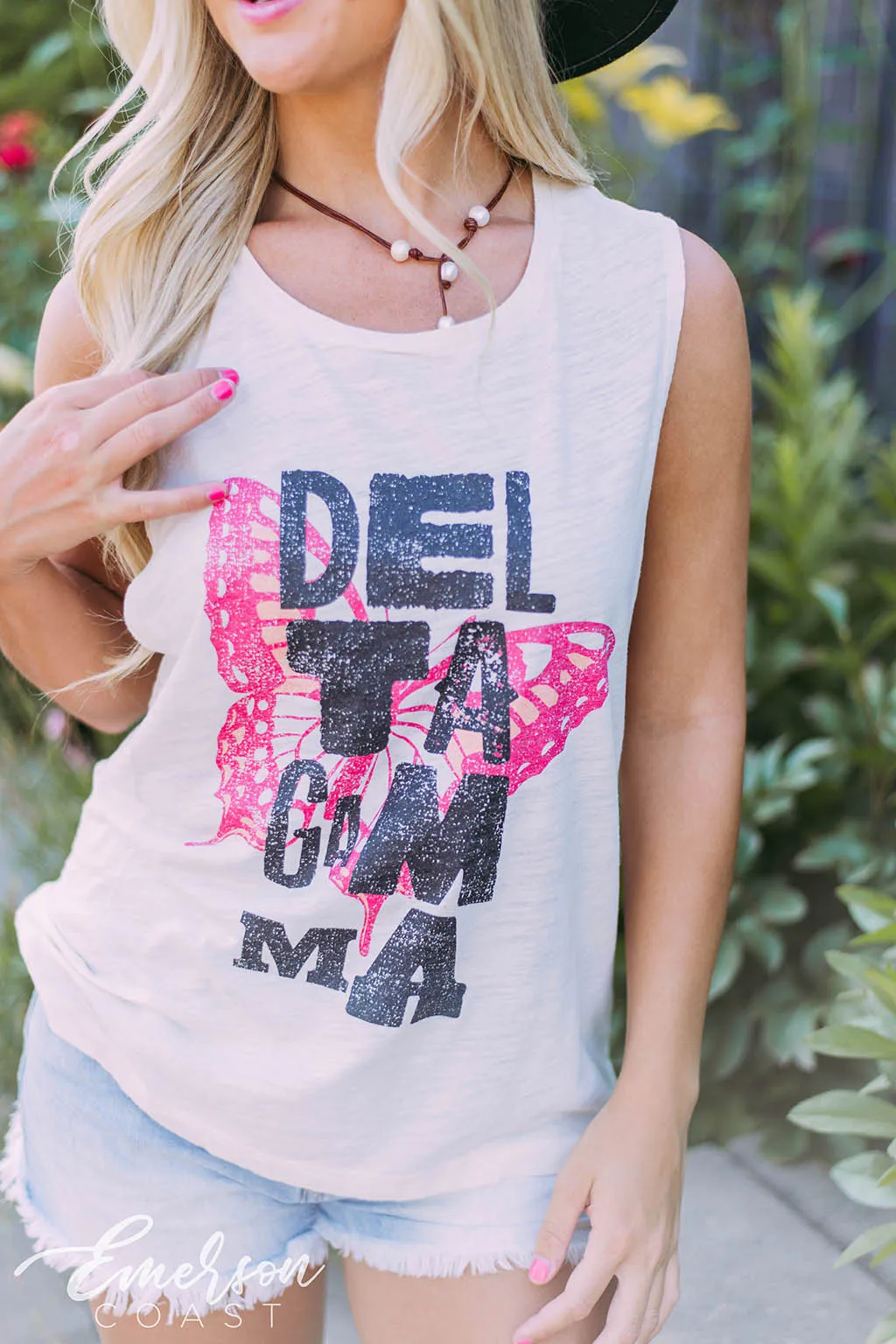 Delta Gamma Butterfly Muscle Tank