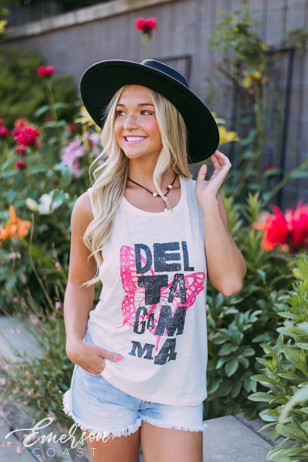 Delta Gamma Butterfly Muscle Tank