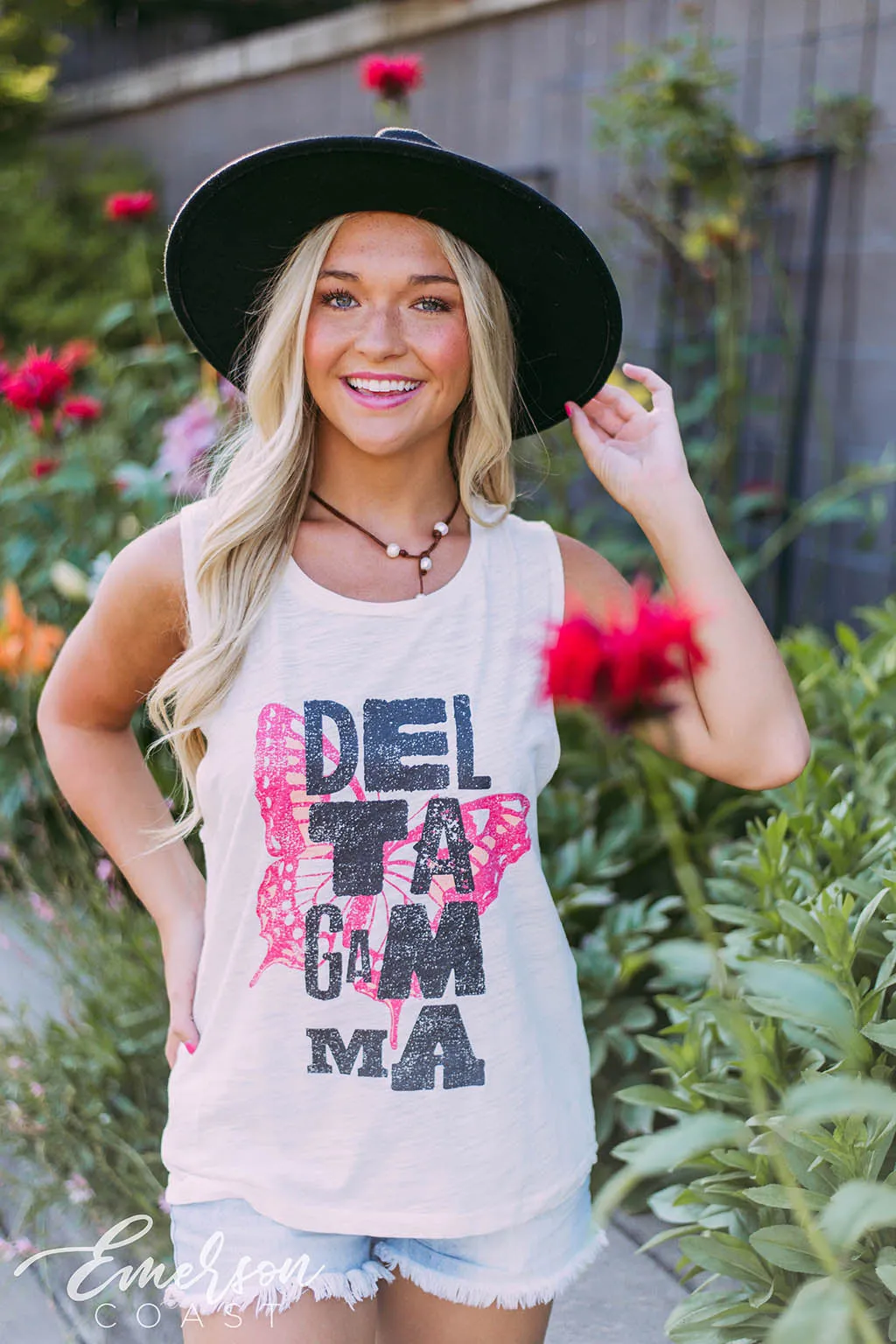 Delta Gamma Butterfly Muscle Tank