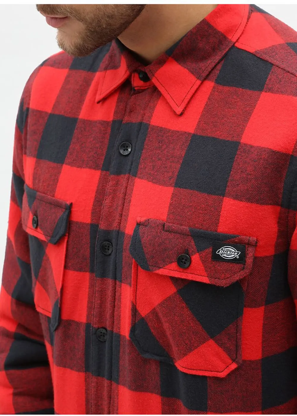 Dickies Men's Sacramento Flannel Shirt Red