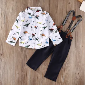 Dino boy button down 2pc