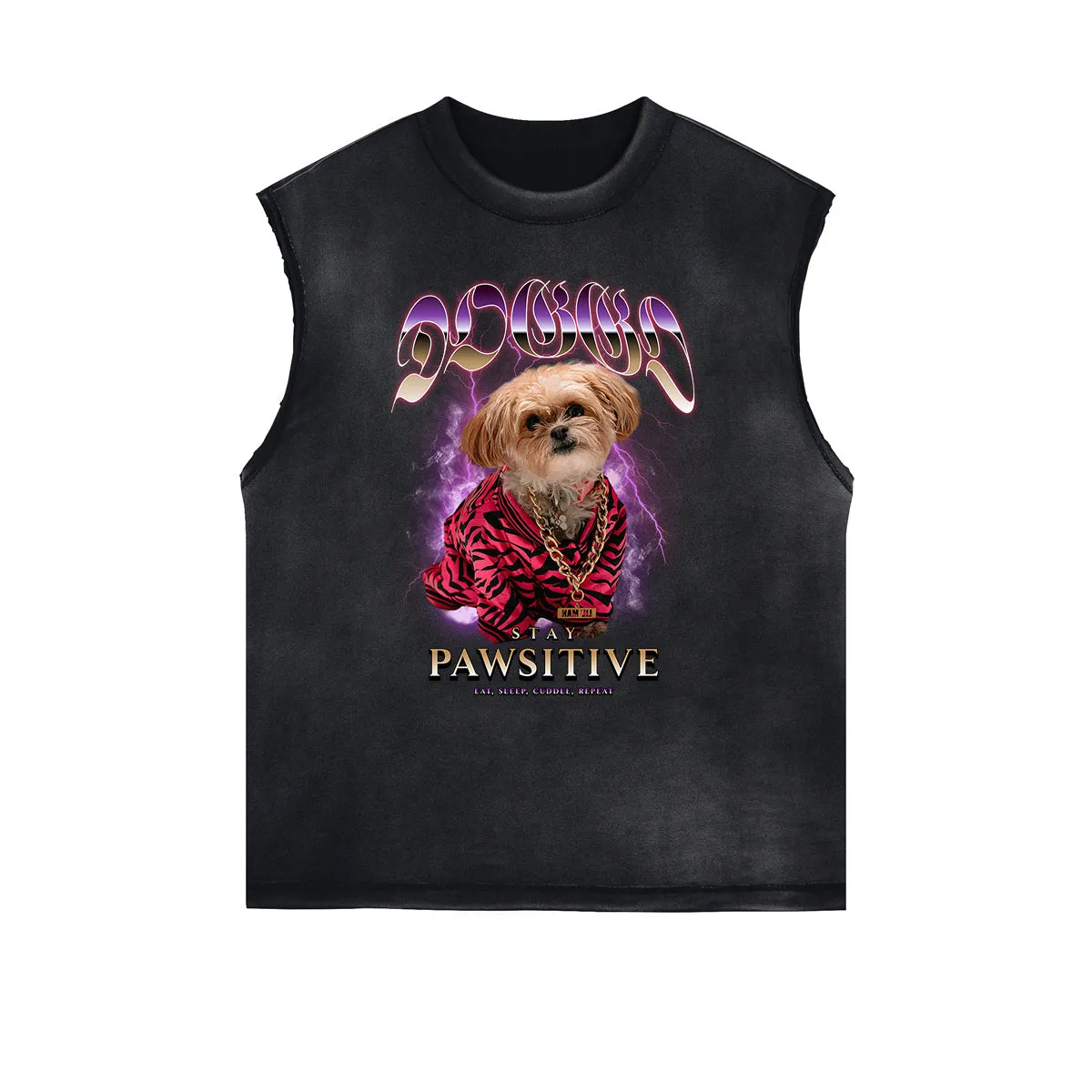Distressed Street Art Graffiti Sleeveless Tee