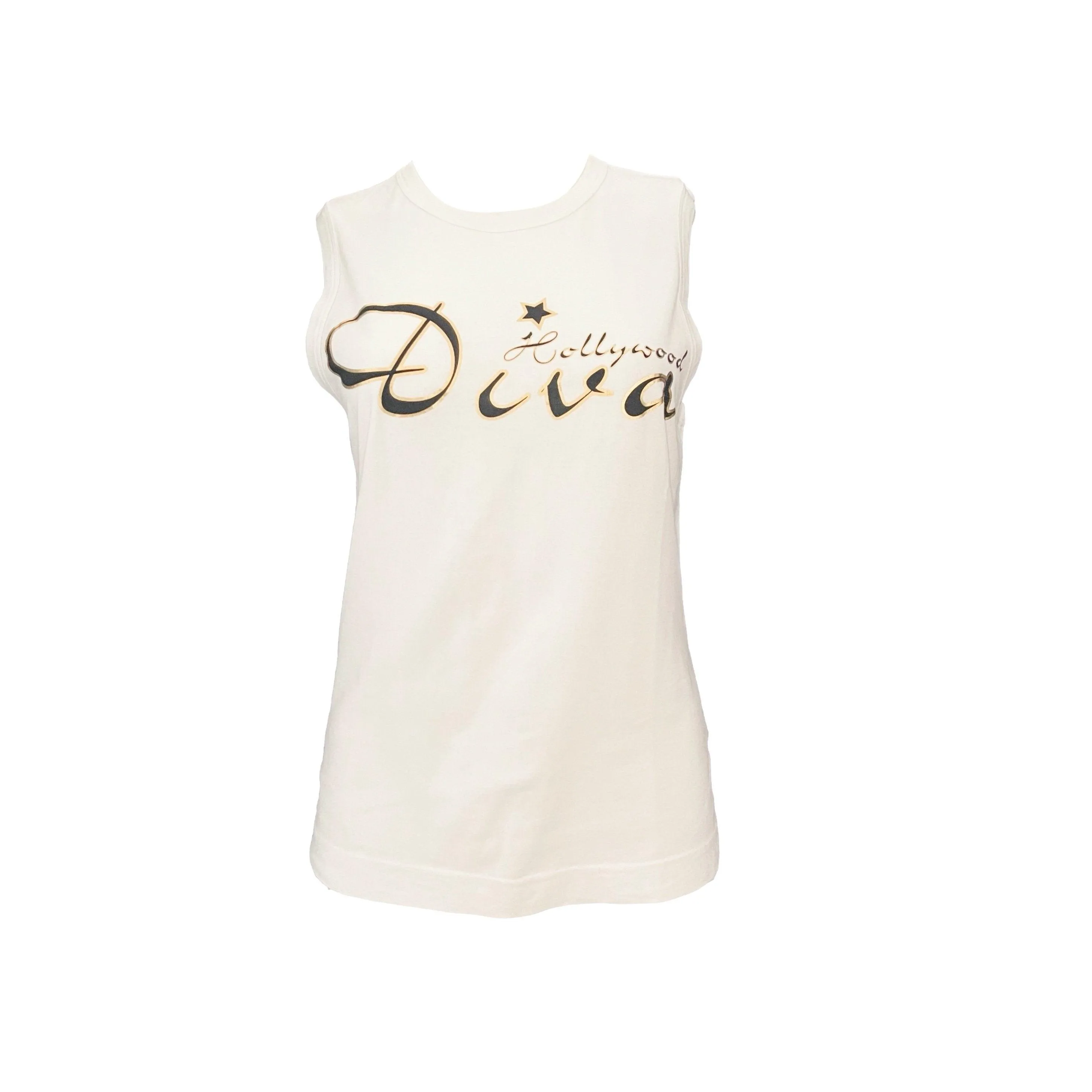 Dolce & Gabbana White 'DIVA' Graphic Tank