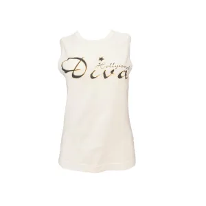 Dolce & Gabbana White 'DIVA' Graphic Tank