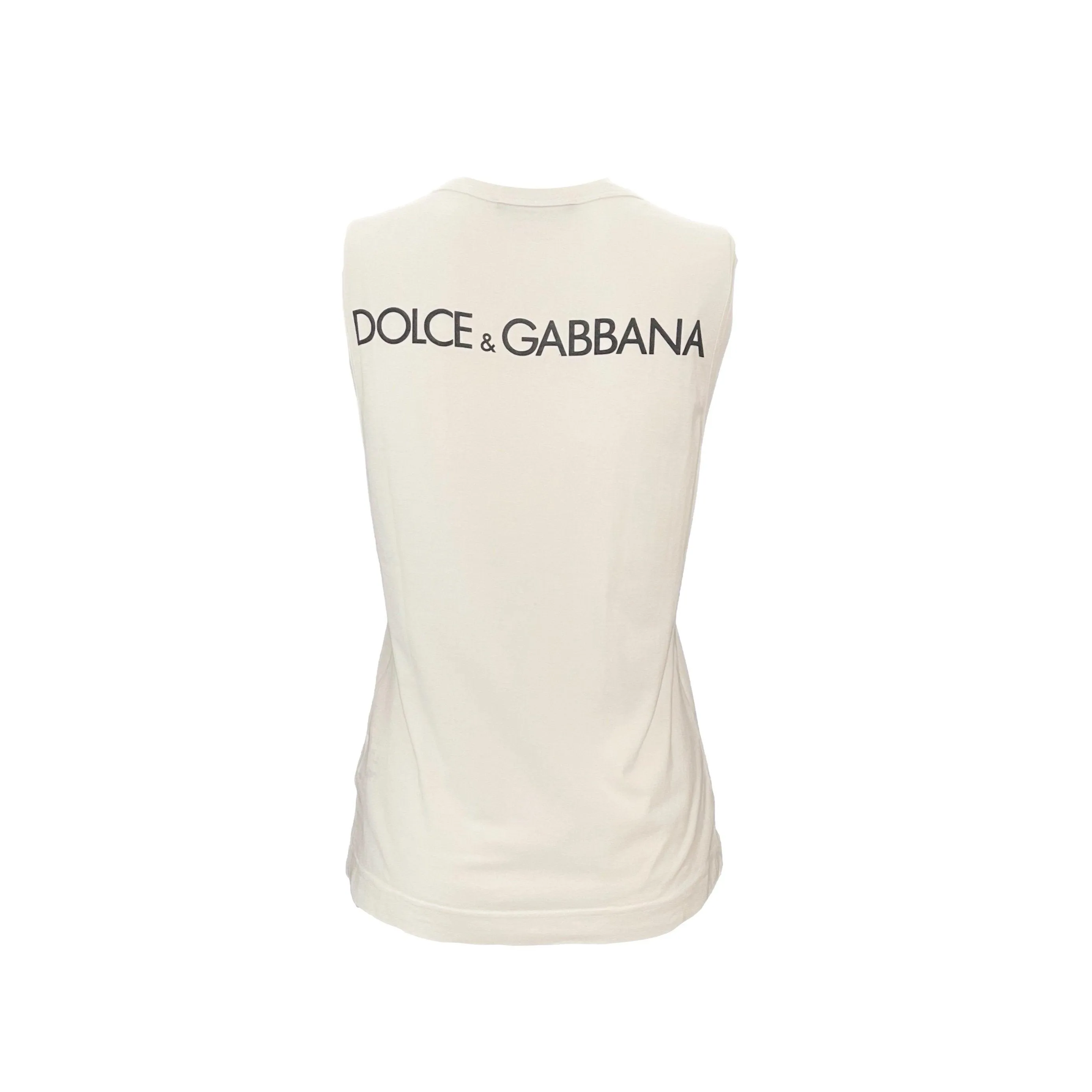 Dolce & Gabbana White 'DIVA' Graphic Tank