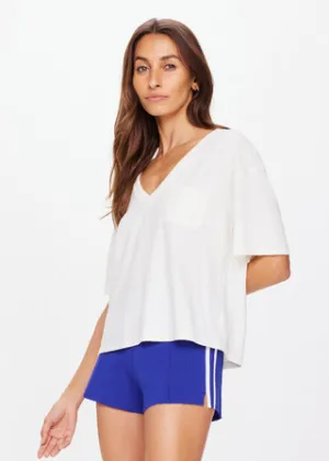 Elina V Neck Tee - White
