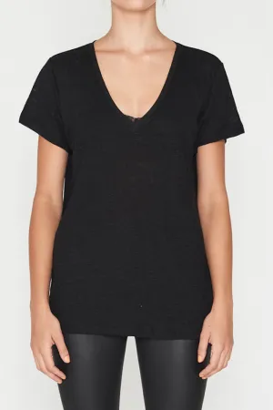 Elka Collective Linen V Neck Tee Black