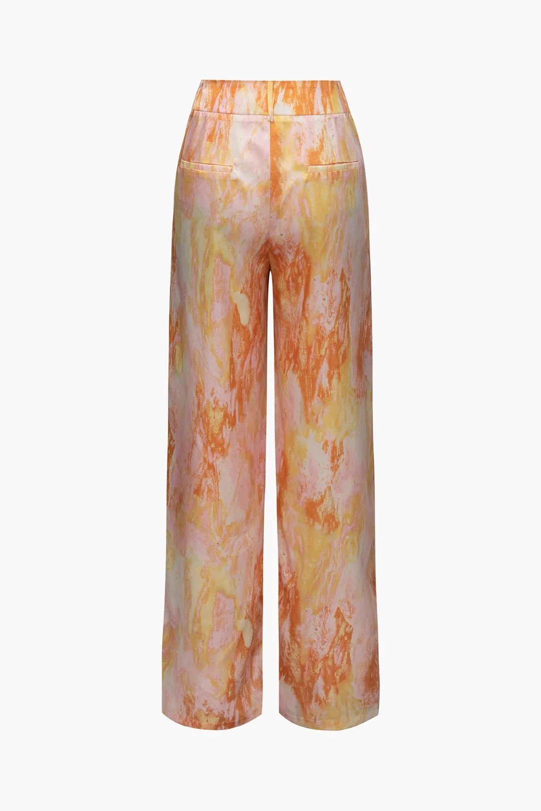 Elowen - Elegant Marble Print Woman's Full Length Pants