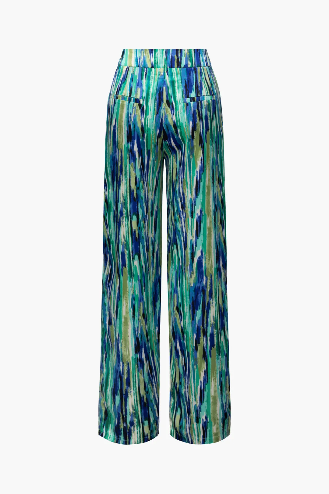 Elowen - Elegant Marble Print Woman's Full Length Pants