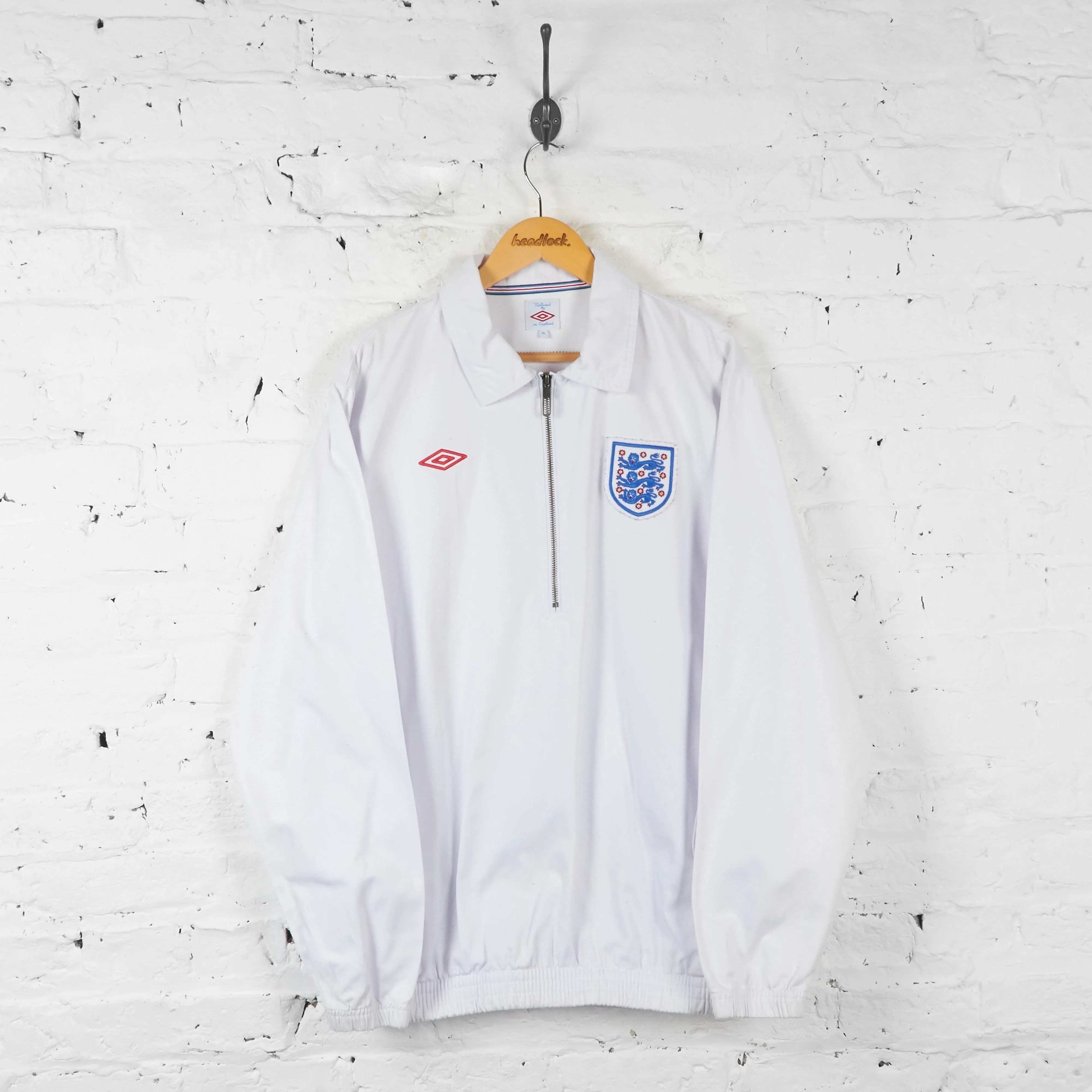 England Umbro 14 Zip Training Top Jacket - White - XL