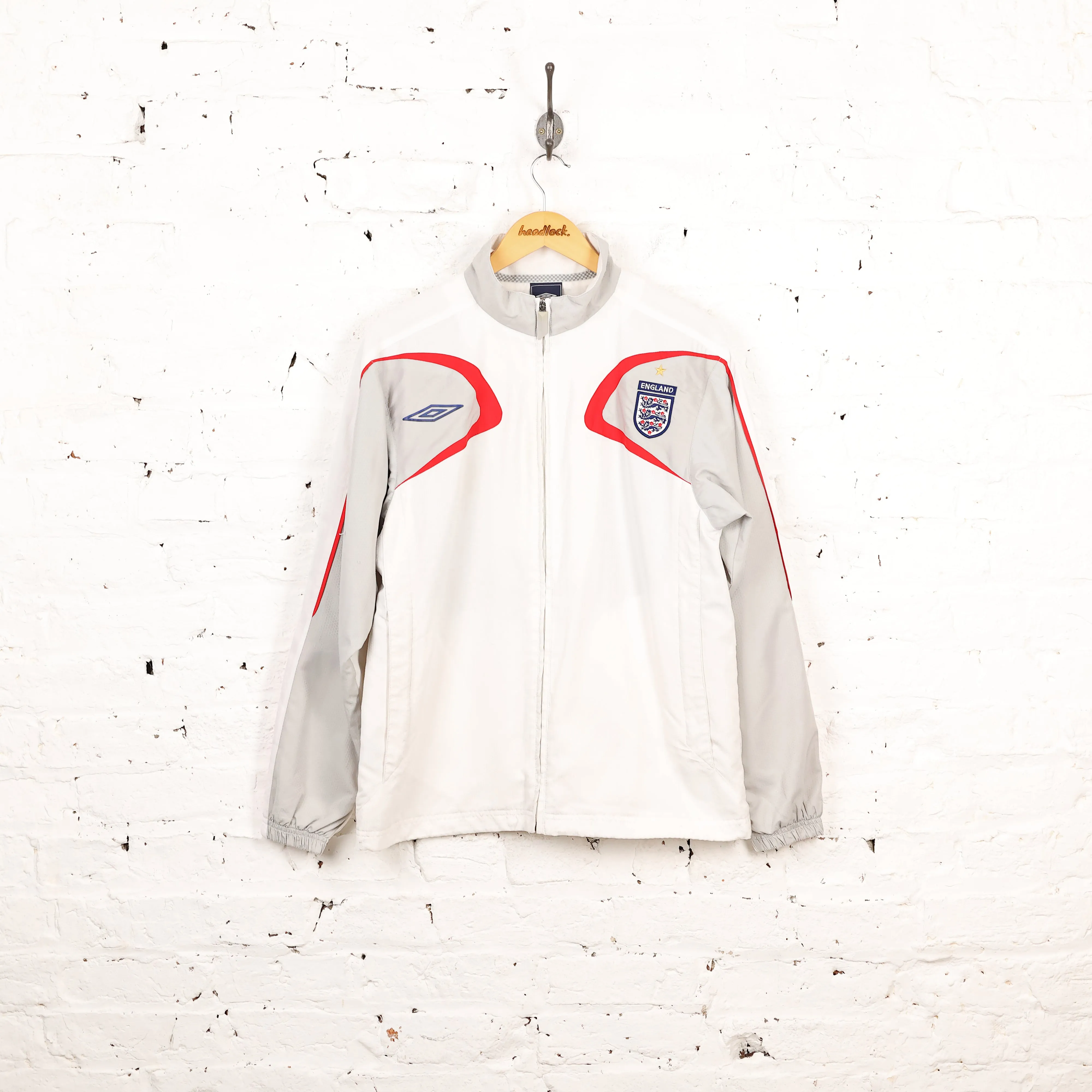 England Umbro Tracksuit Top Jacket - White - S