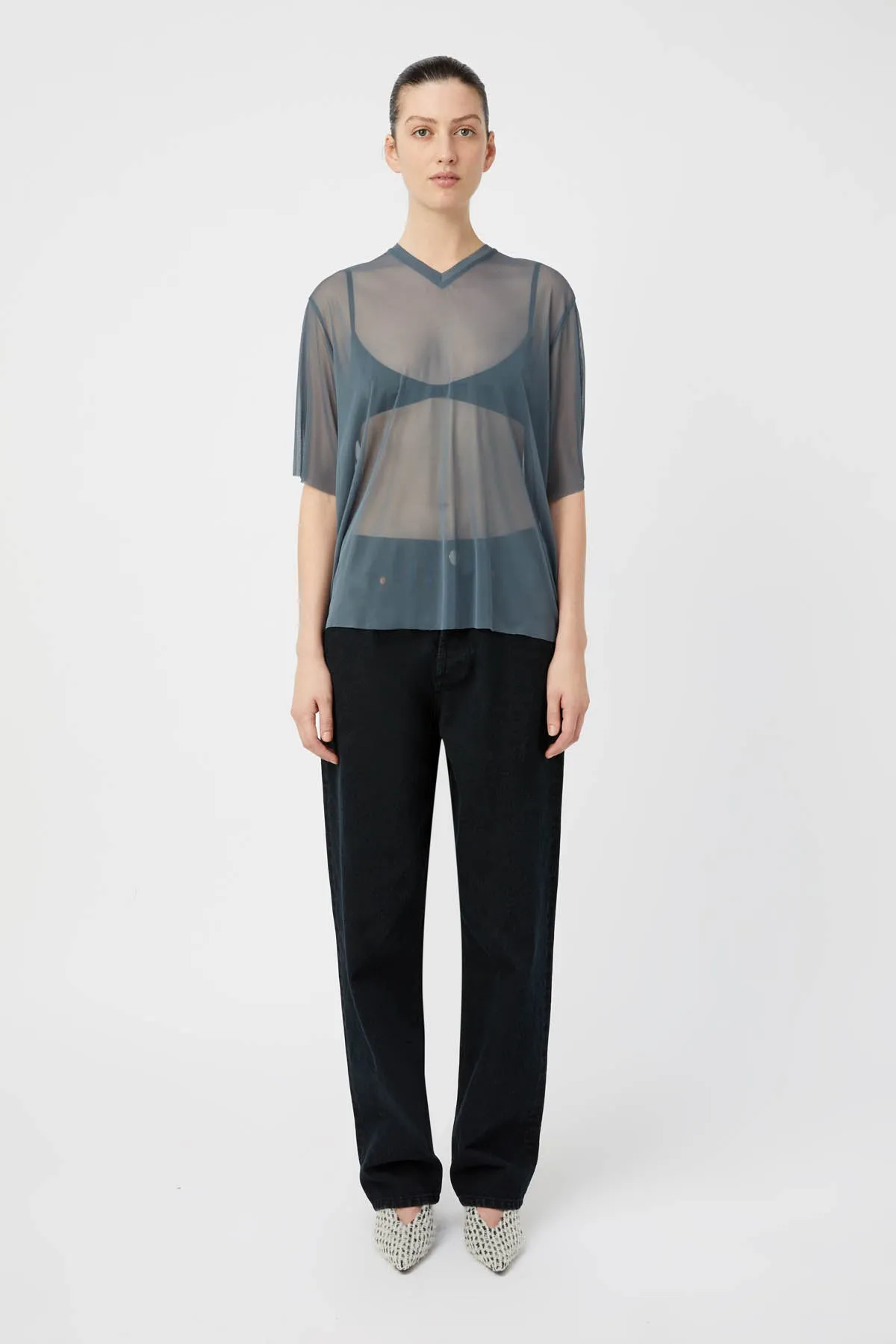 Enigma V Neck Sheer Tee
