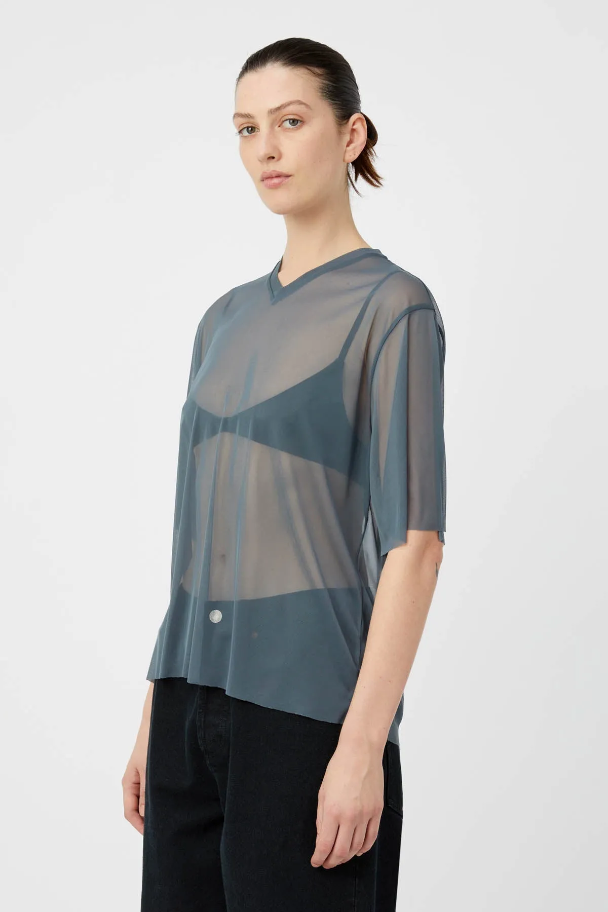 Enigma V Neck Sheer Tee