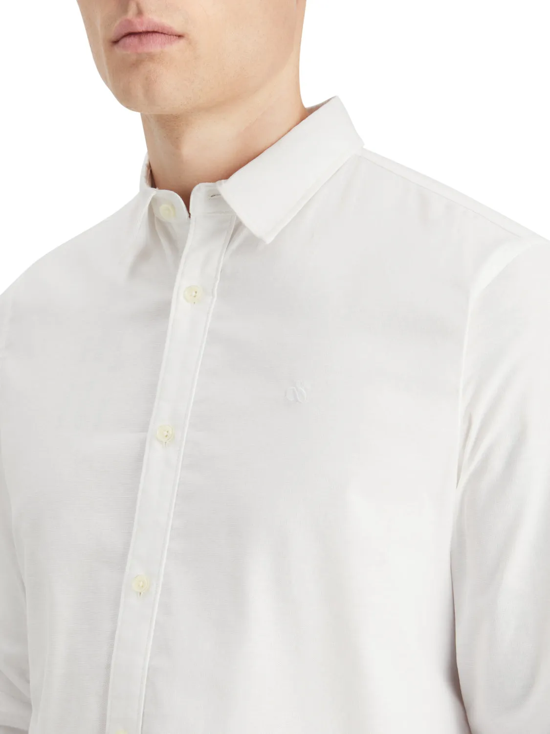 ESSENTIALS - Regular Fit Button Down Oxford - White