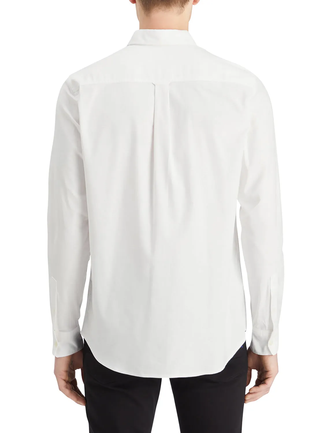 ESSENTIALS - Regular Fit Button Down Oxford - White