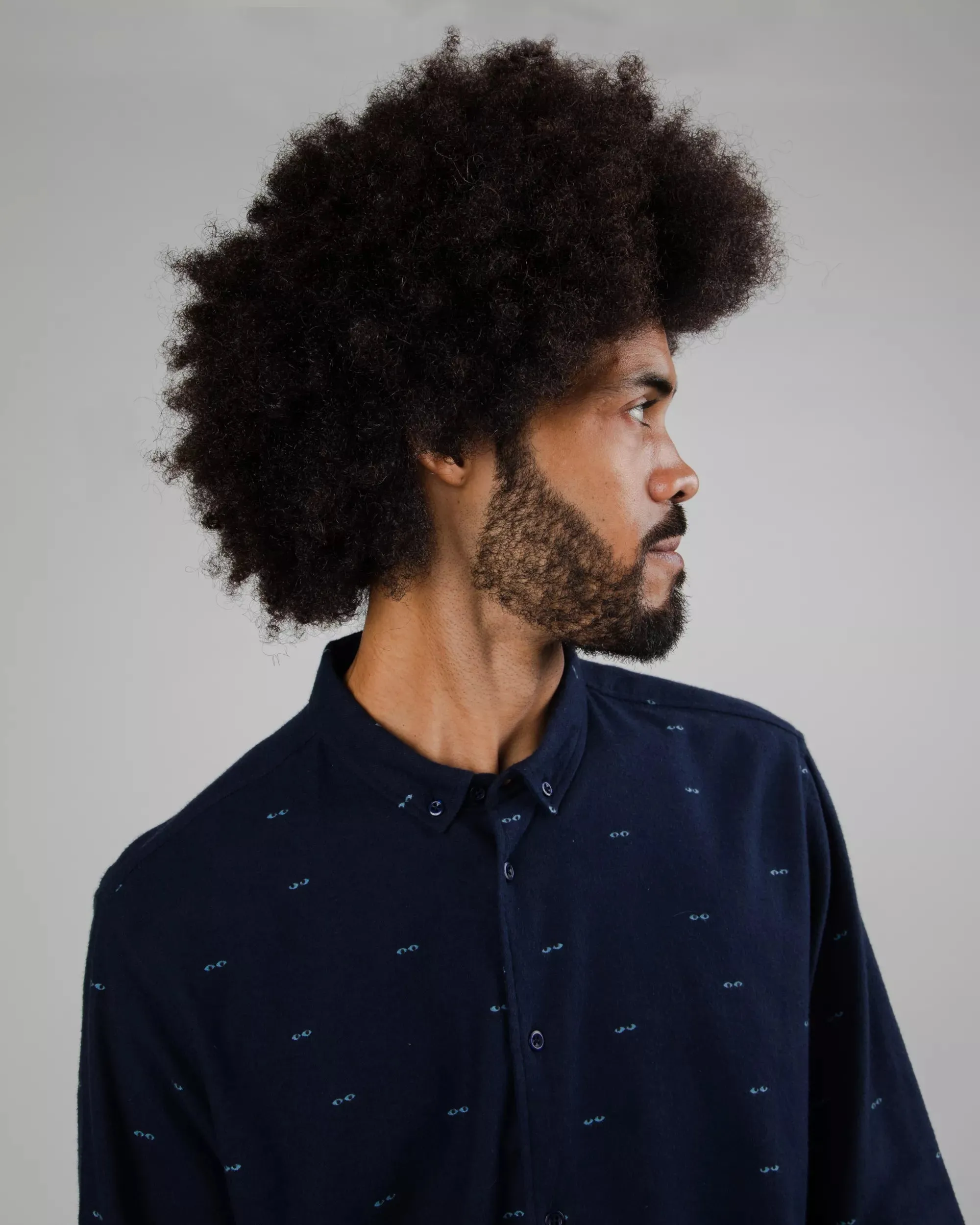 Eyes Flannel Shirt Navy
