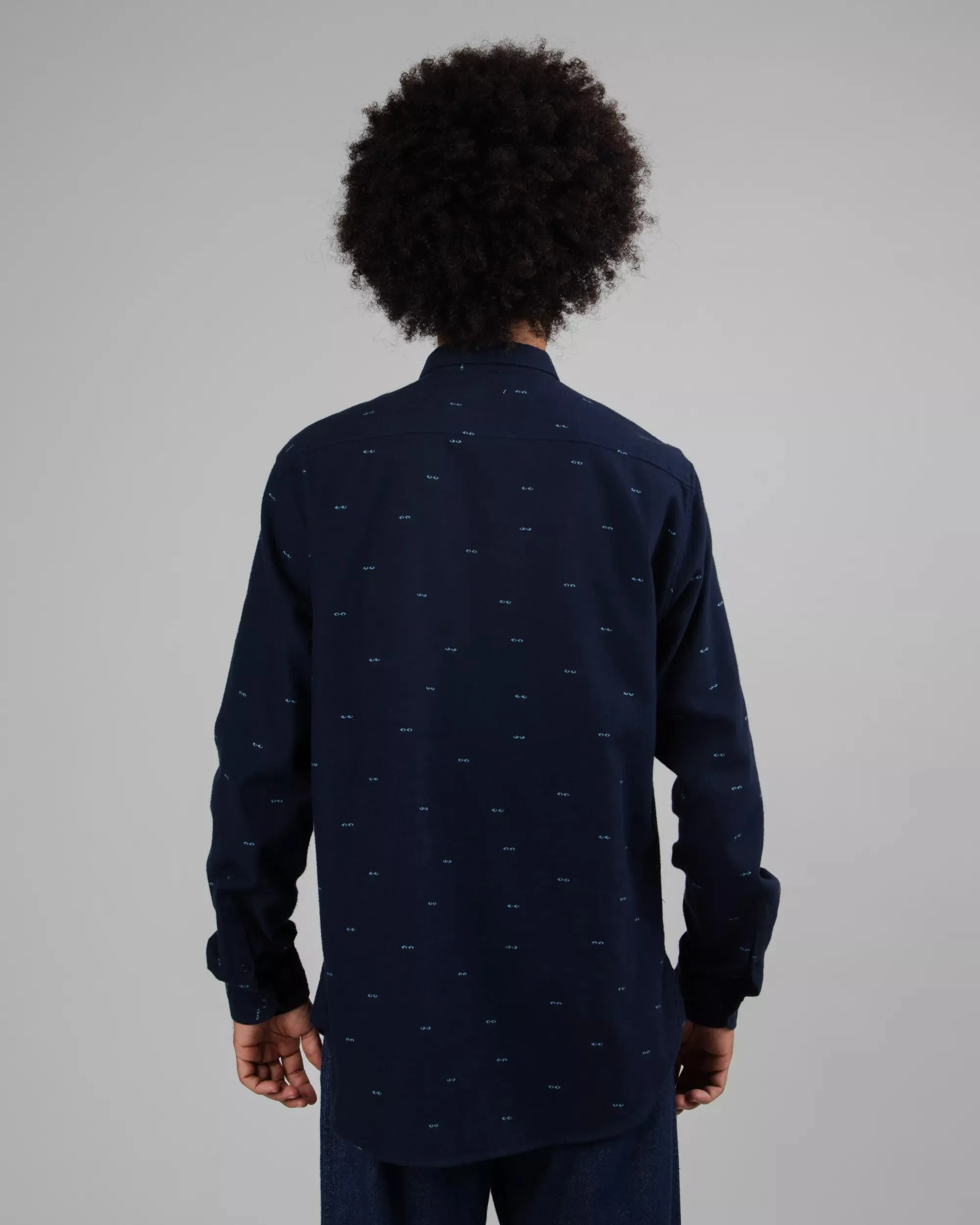 Eyes Flannel Shirt Navy