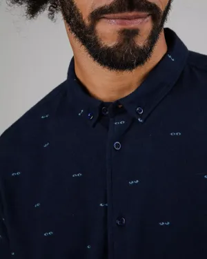Eyes Flannel Shirt Navy