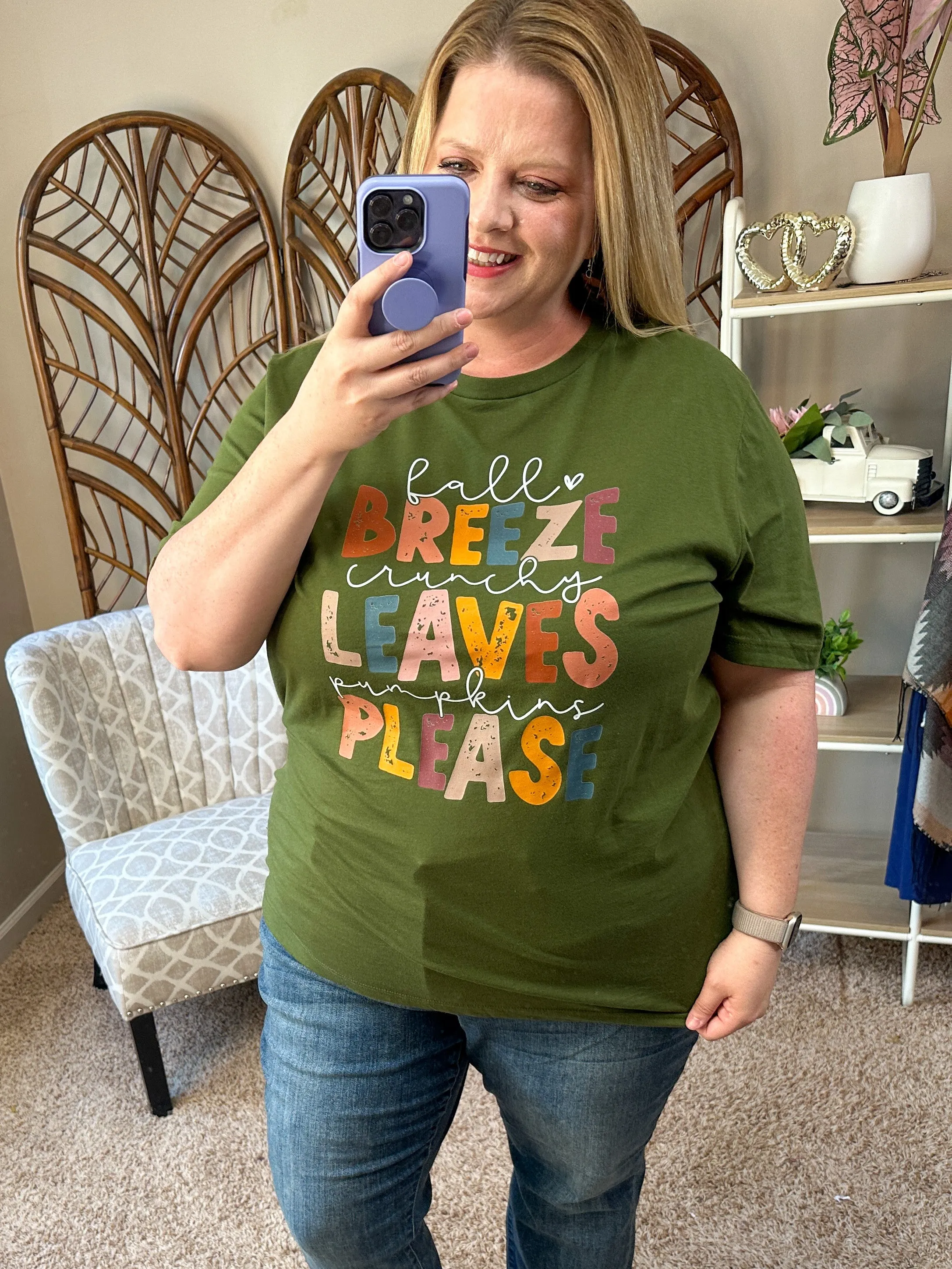 Fall Breeze, Crunchy Leaves, Pumpkin Please Graphic Tee