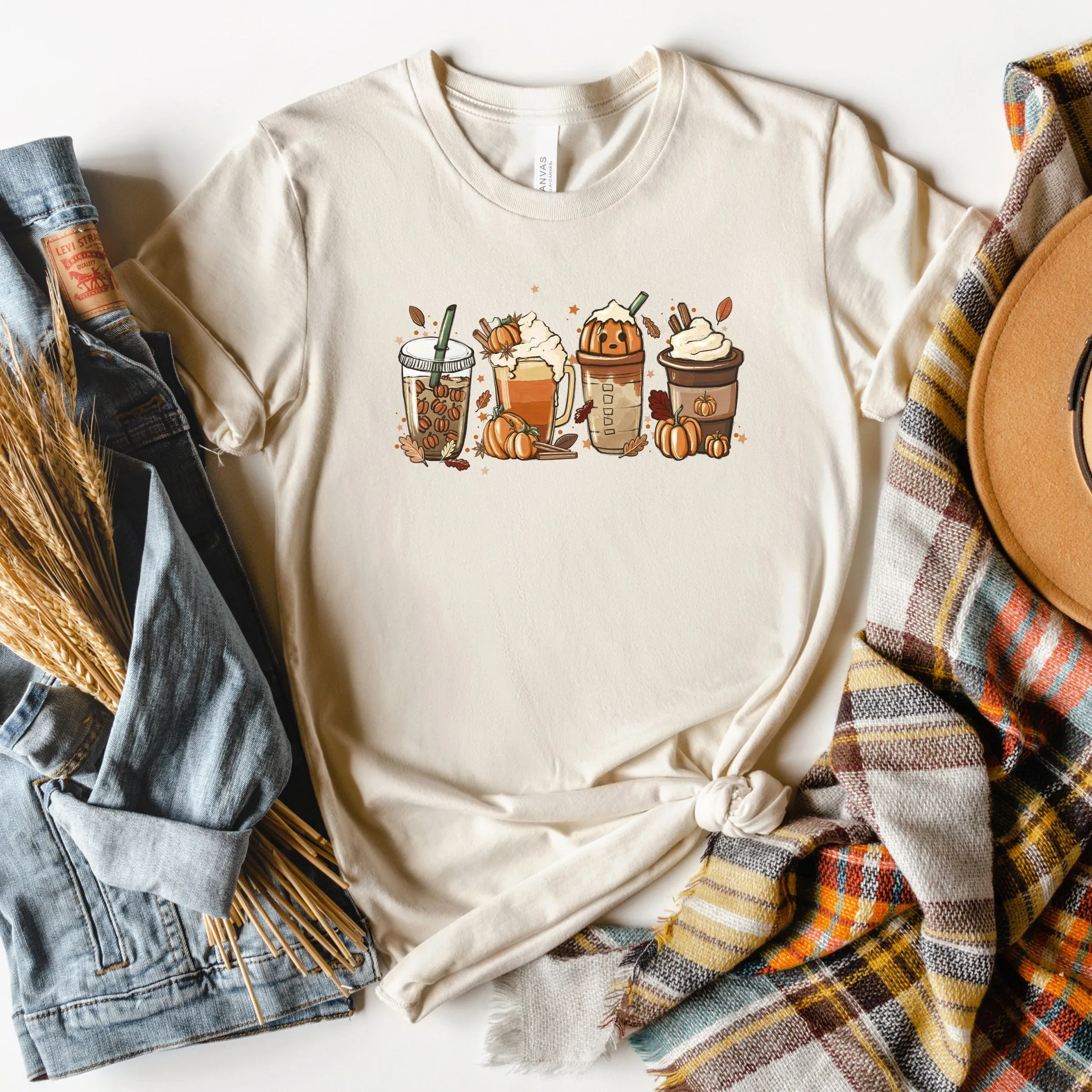 Fall Lattes | Short Sleeve Crew Neck