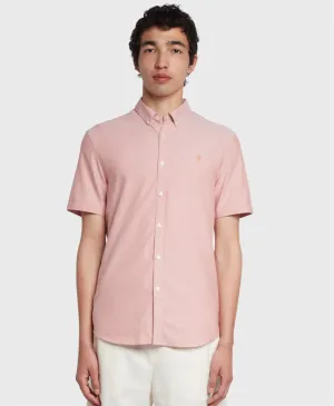 Farah Short Sleeve Oxford Brewer Shirt Pink