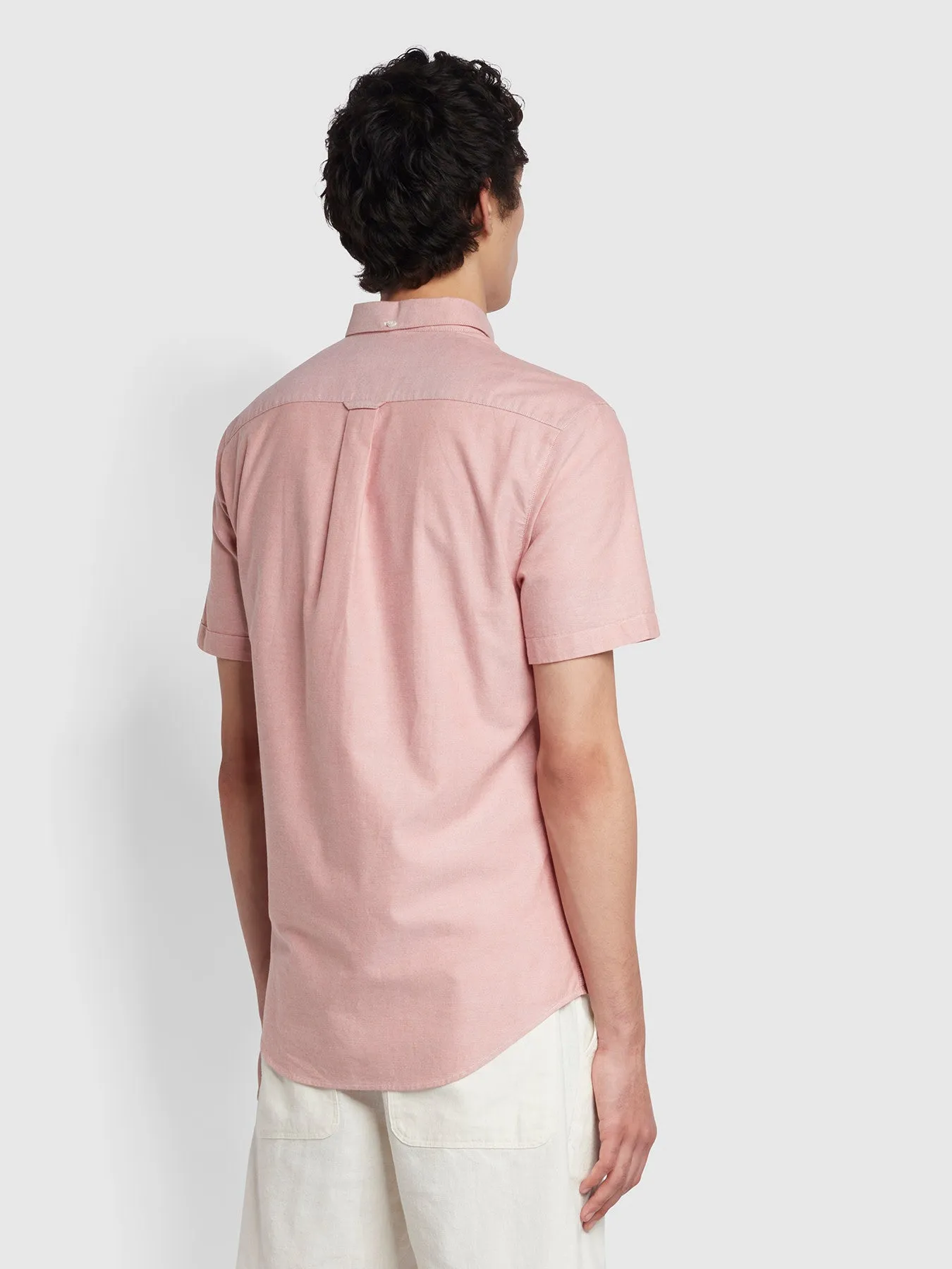 Farah Short Sleeve Oxford Brewer Shirt Pink
