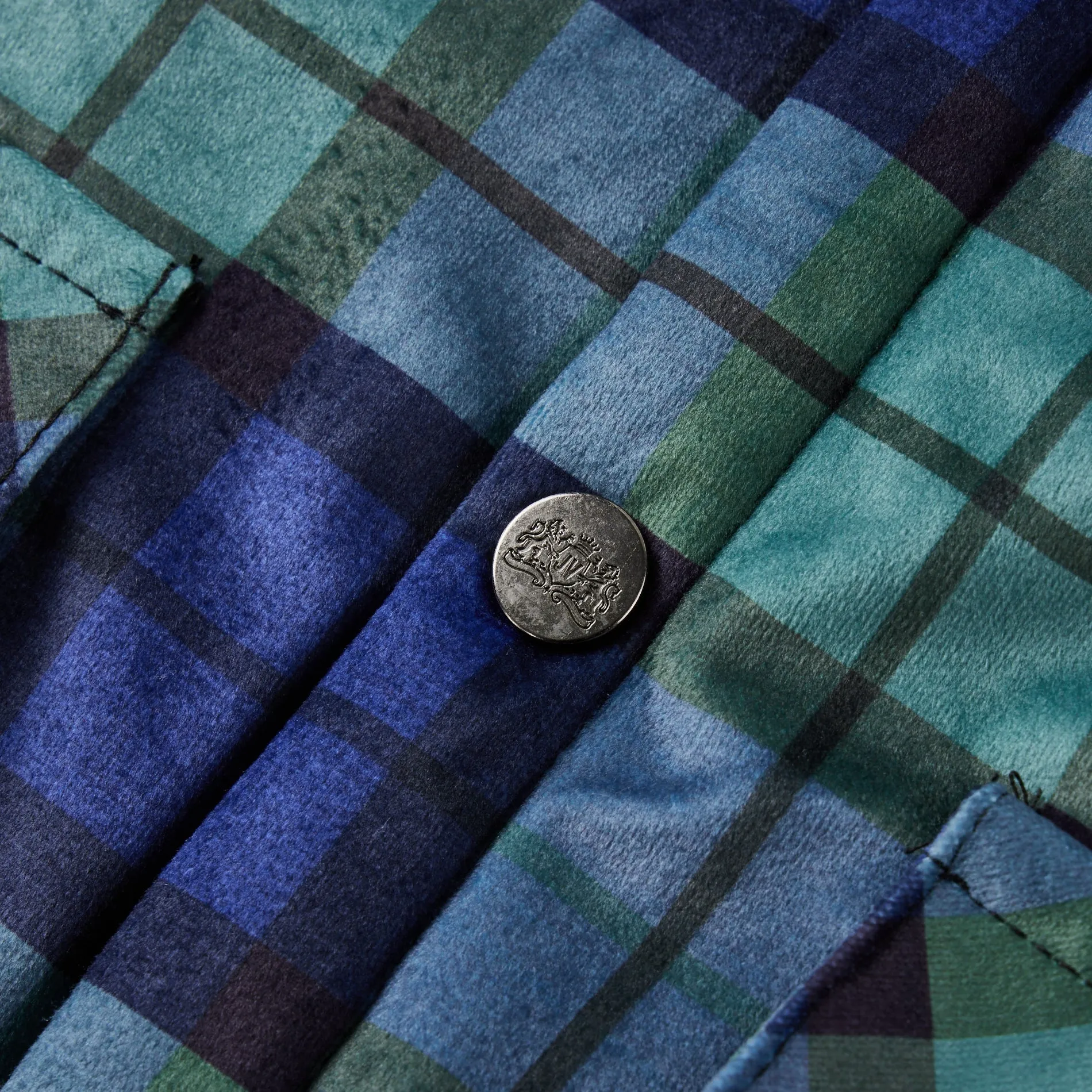 Flannel Plaid Button Shirt Lumber Jacket - Green