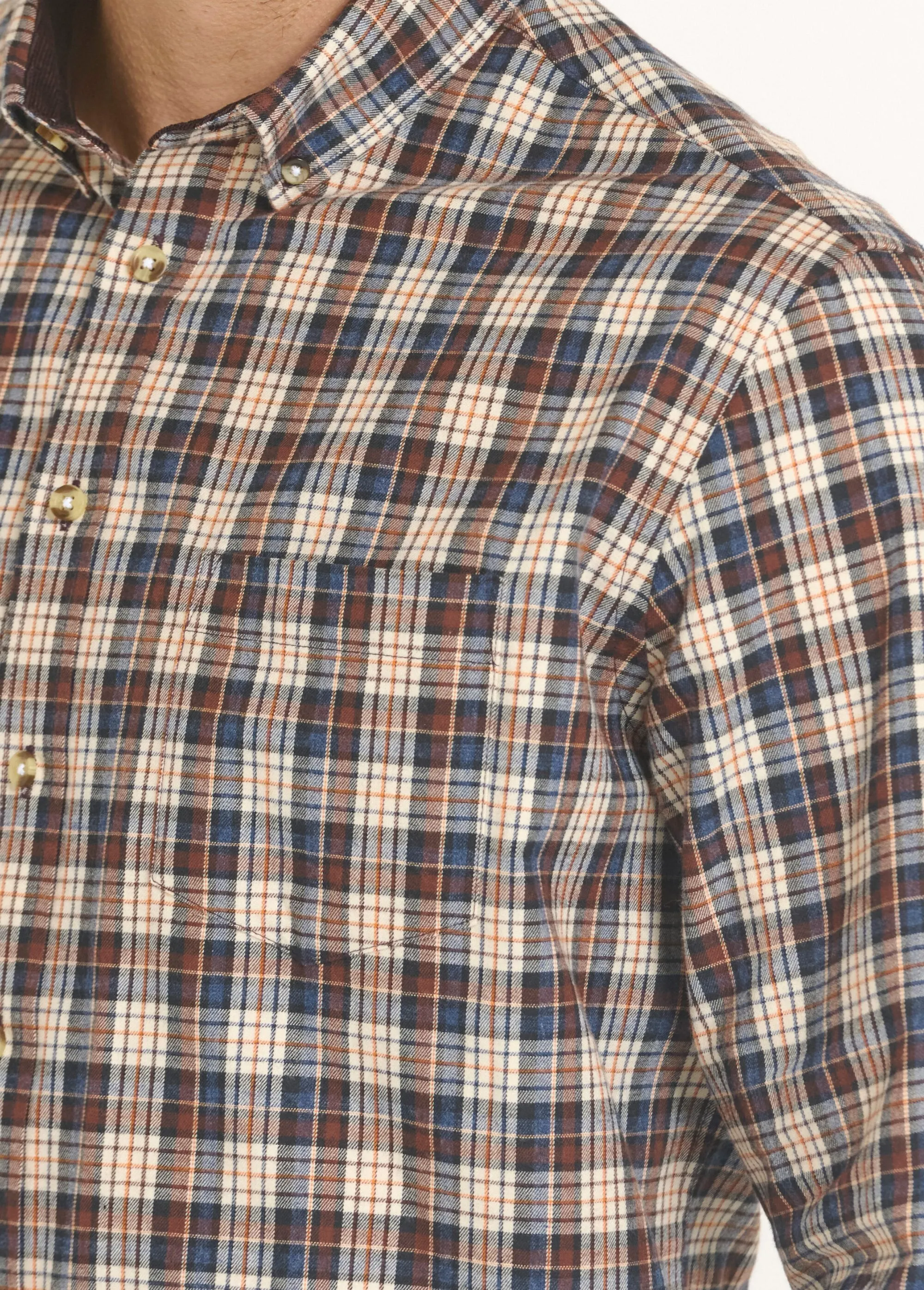 Flannel shirt with velvet details, light