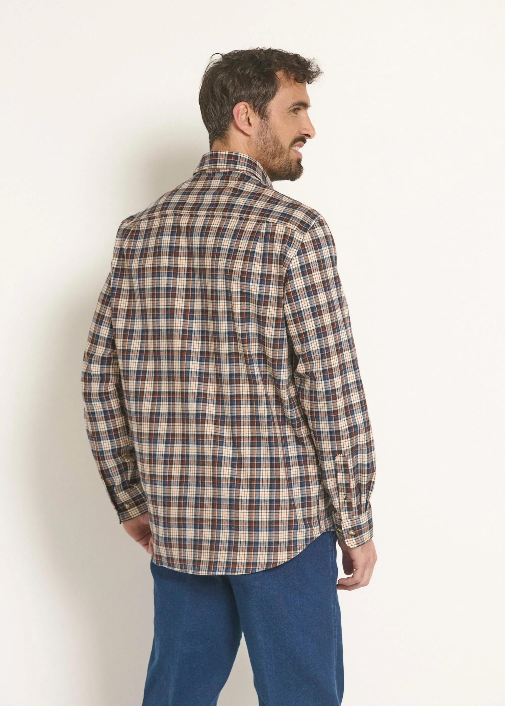 Flannel shirt with velvet details, light