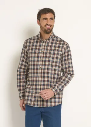 Flannel shirt with velvet details, light