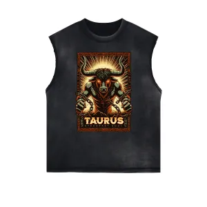 Frayed Edge Chinese Zodiac Graphic Tank Top