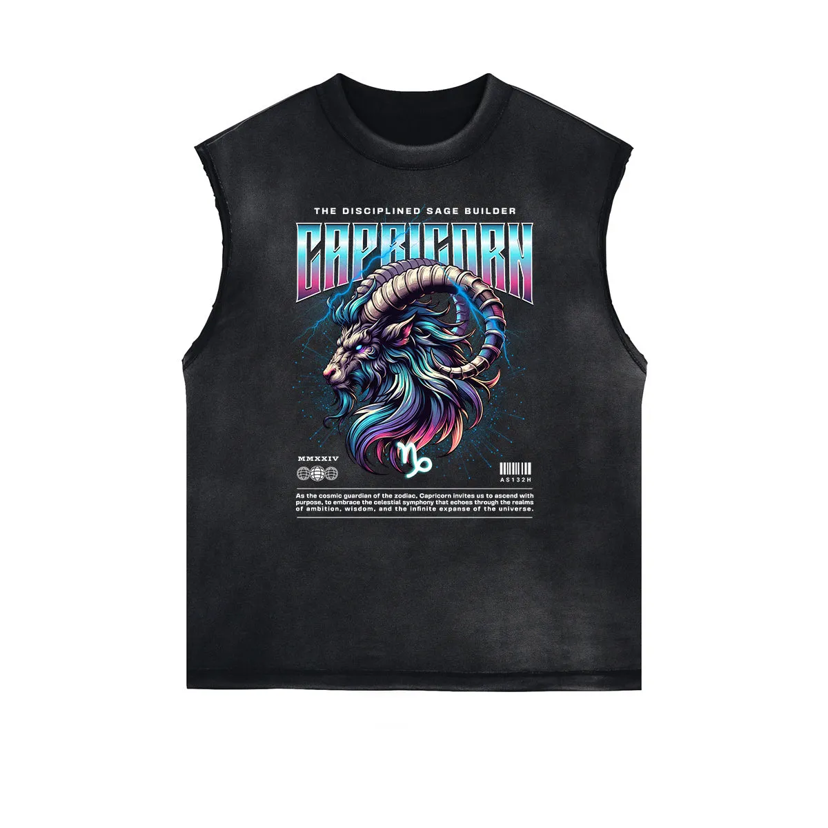Frayed Edge Chinese Zodiac Graphic Tank Top