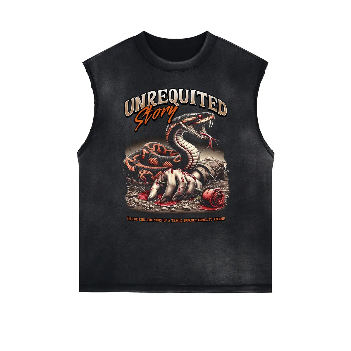 Frayed Edge Snake Graphic Tank Top