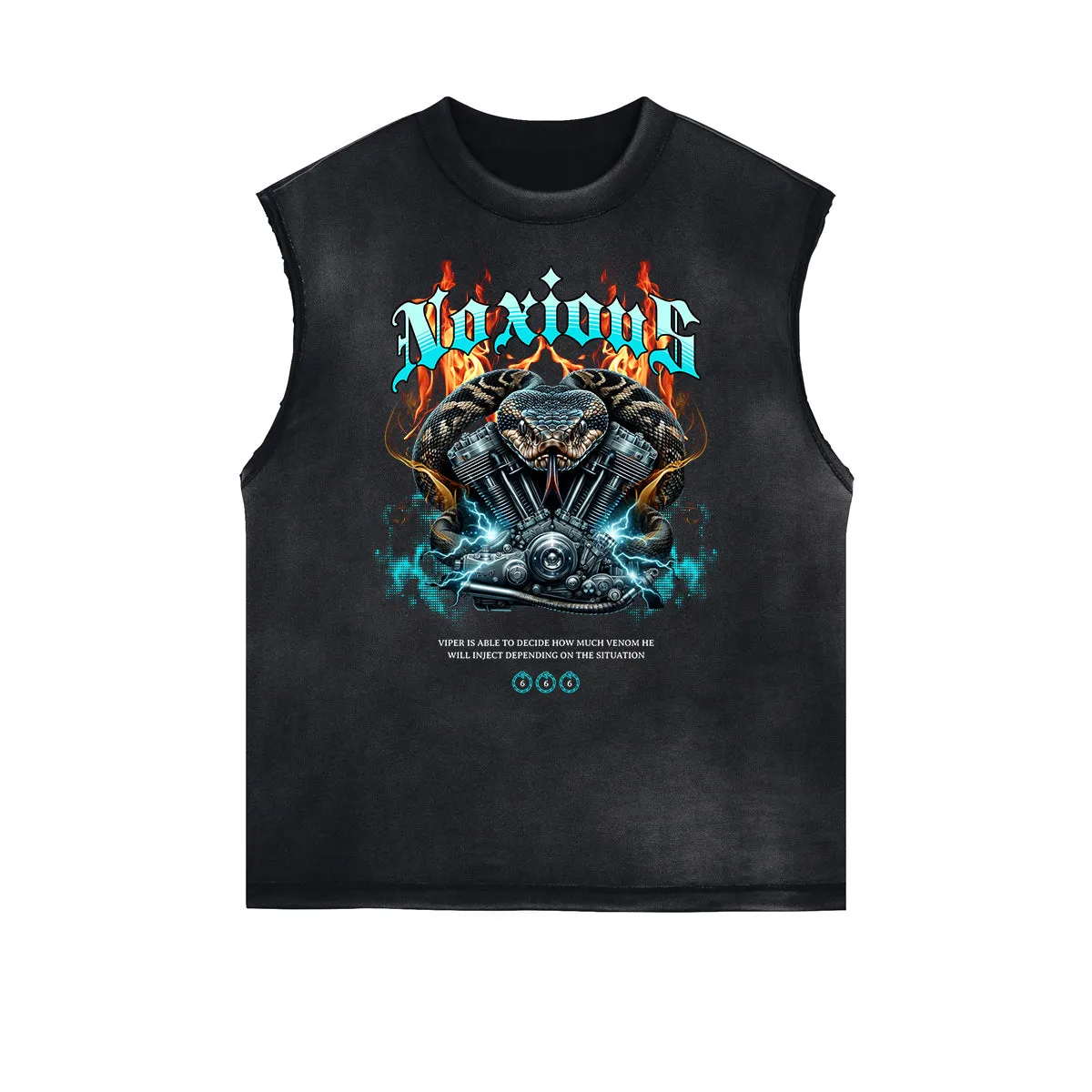 Frayed Edge Snake Graphic Tank Top