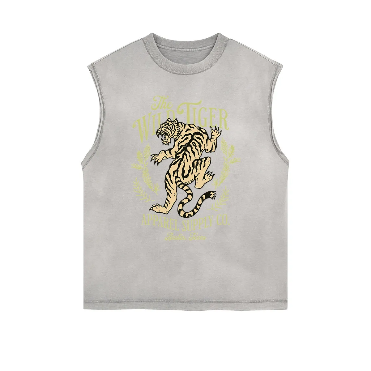 Frayed Edge Tiger Graphic Tank Top