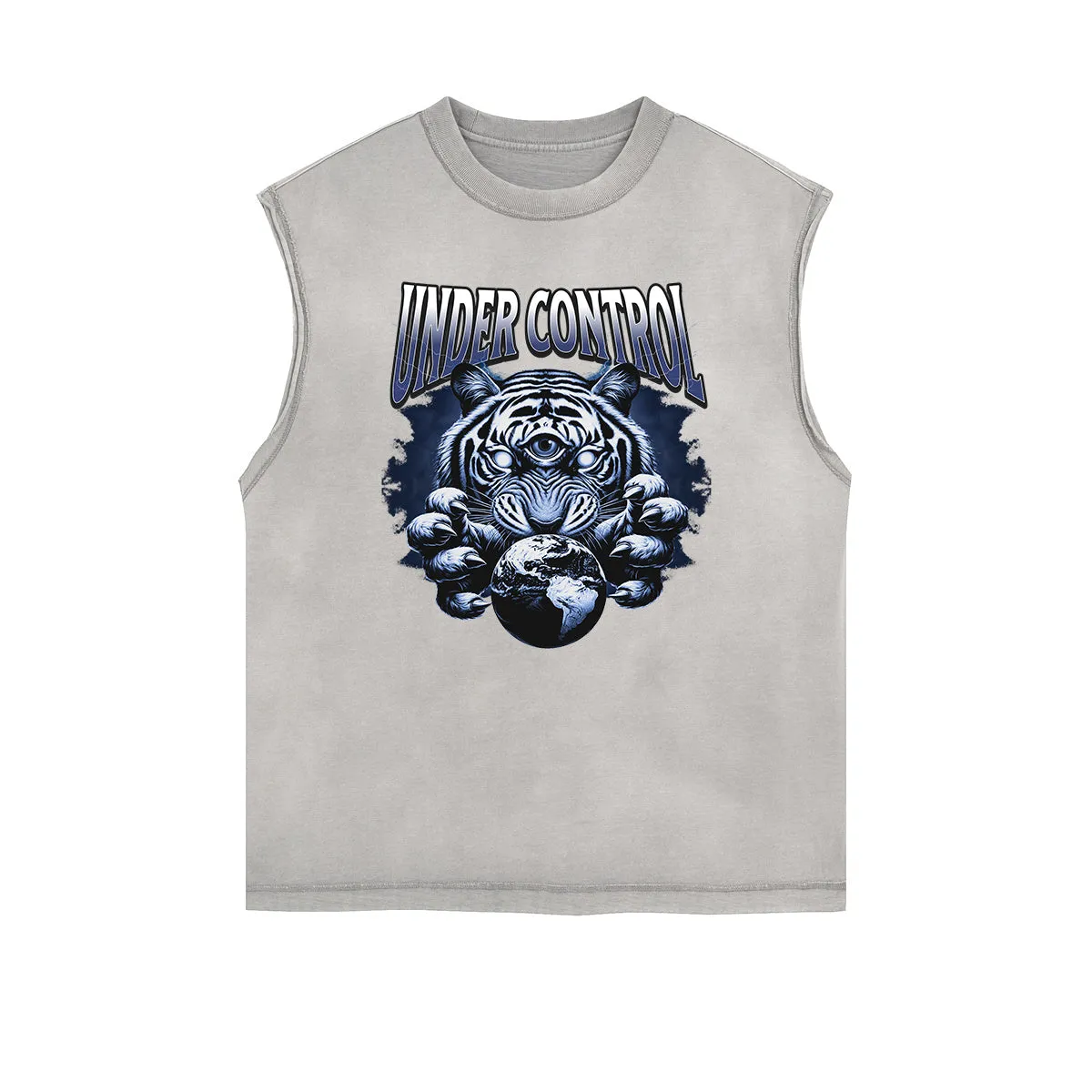 Frayed Edge Tiger Graphic Tank Top