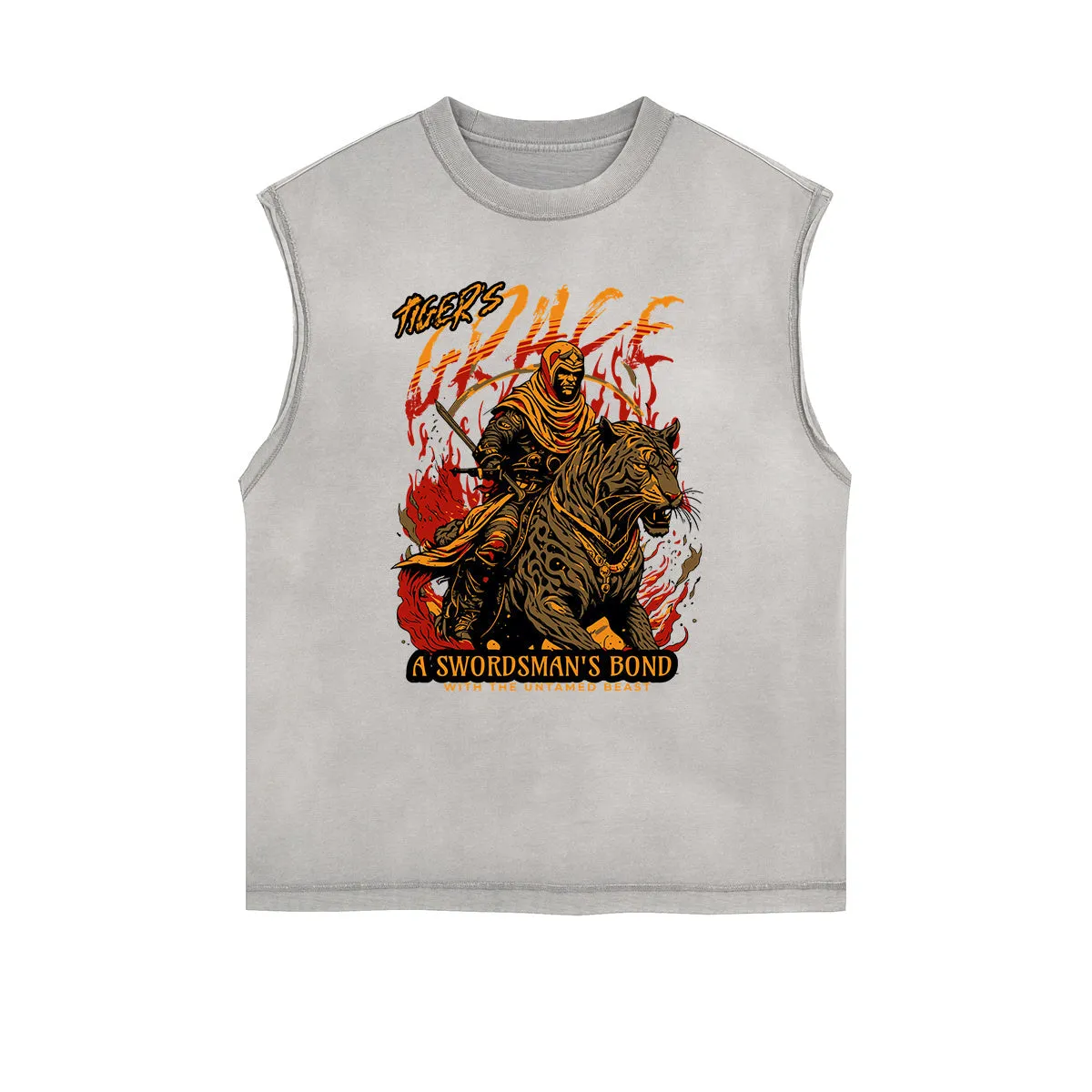 Frayed Edge Tiger Graphic Tank Top