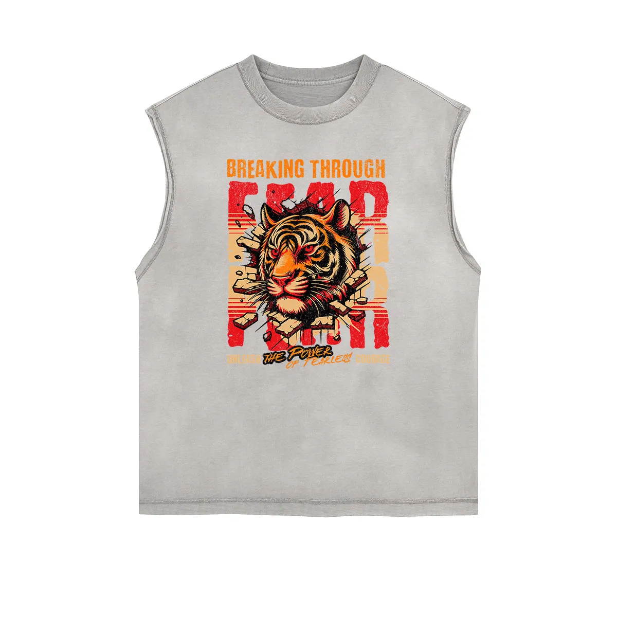 Frayed Edge Tiger Graphic Tank Top
