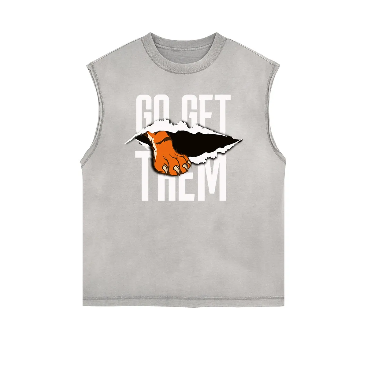 Frayed Edge Tiger Graphic Tank Top