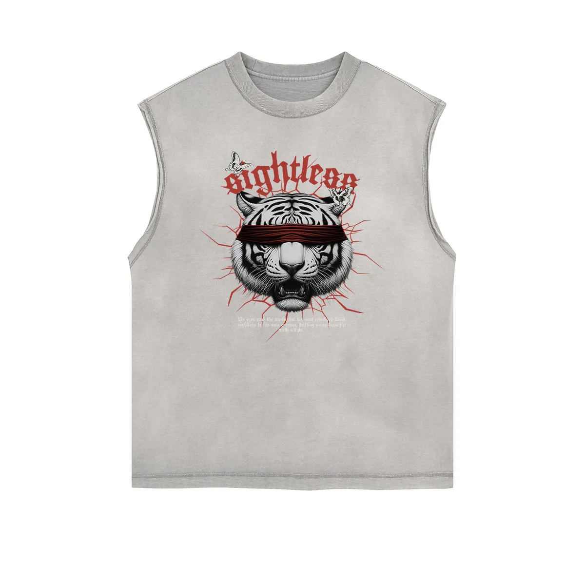 Frayed Edge Tiger Graphic Tank Top