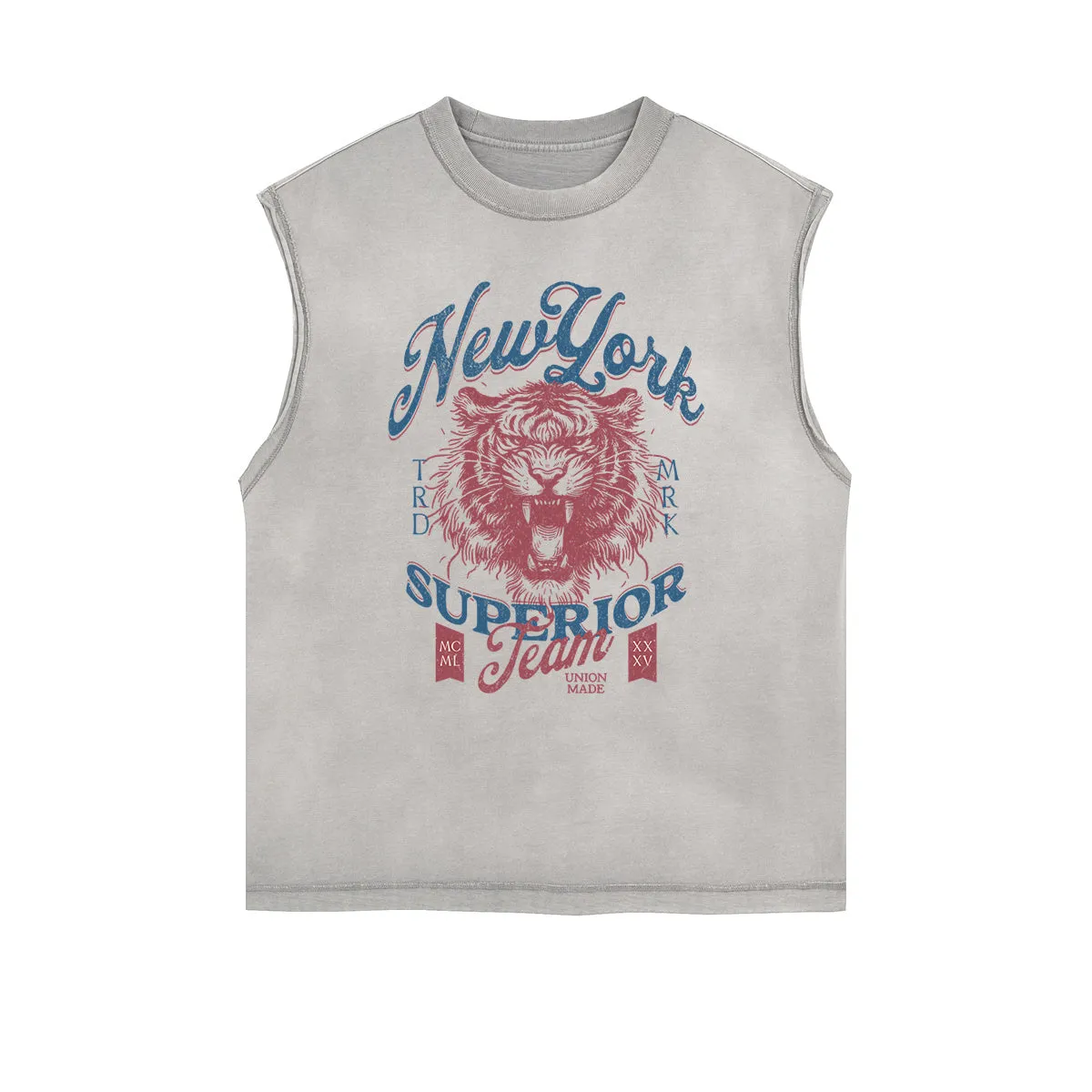 Frayed Edge Tiger Graphic Tank Top